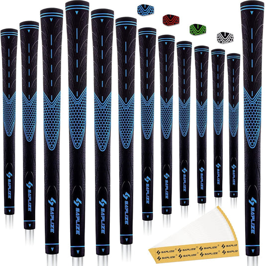 SAPLIZE CC01 Rubber Golf Grips, 4 Colors Available, Standard/Midsize Anti-Slip Rubber Golf Club Grips