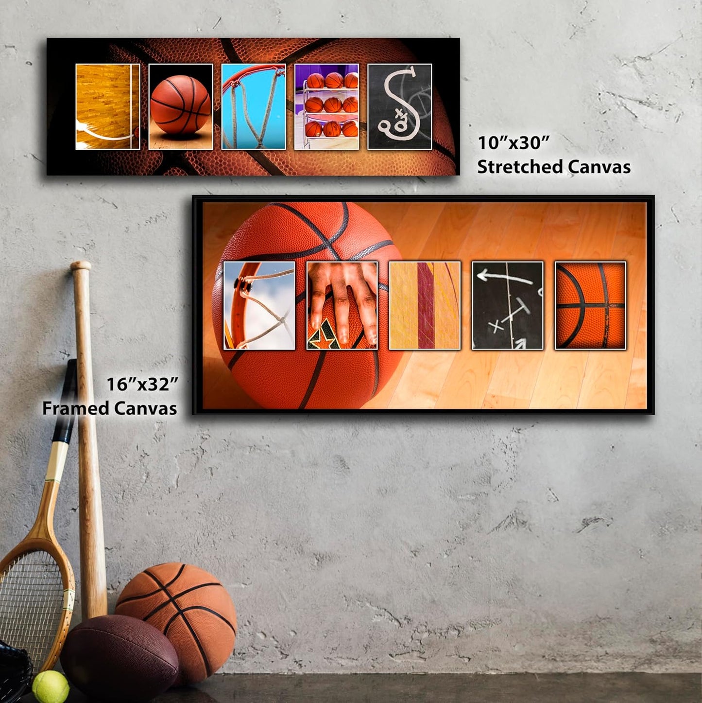 Personal-Prints BASKETBALL Personalized Décor or Gift for the Basketball Player, Coach, or League | Customized Basketball Name Wall Art Gift (6"x18" Stretched Canvas)