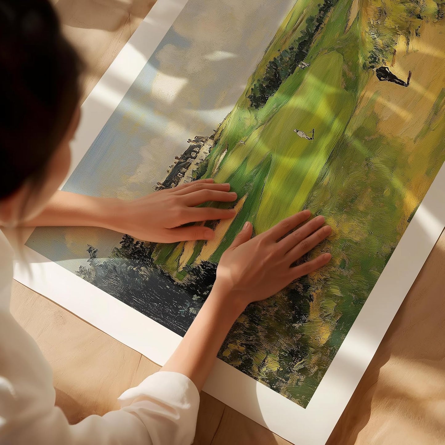 Vintage Golf Course Premium Giclee Fine Art Prints - Antique Style Golf Course Painting Posters, Golf Wall Art, Aesthetic Golfing Poster for Home Office Decor, Ready to Frame