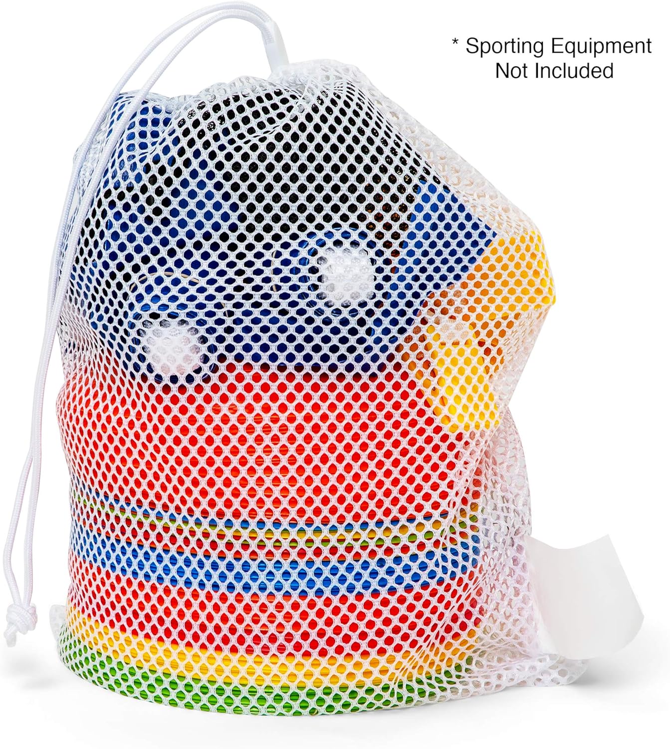 Champion Sports Mesh Equipment Bag – Heavy-Duty Nylon Drawstring Bag with Lock & ID Tag, Breathable Storage Sack for Balls, Swim Gear, Laundry & Toys, Multiple Sizes & Colors