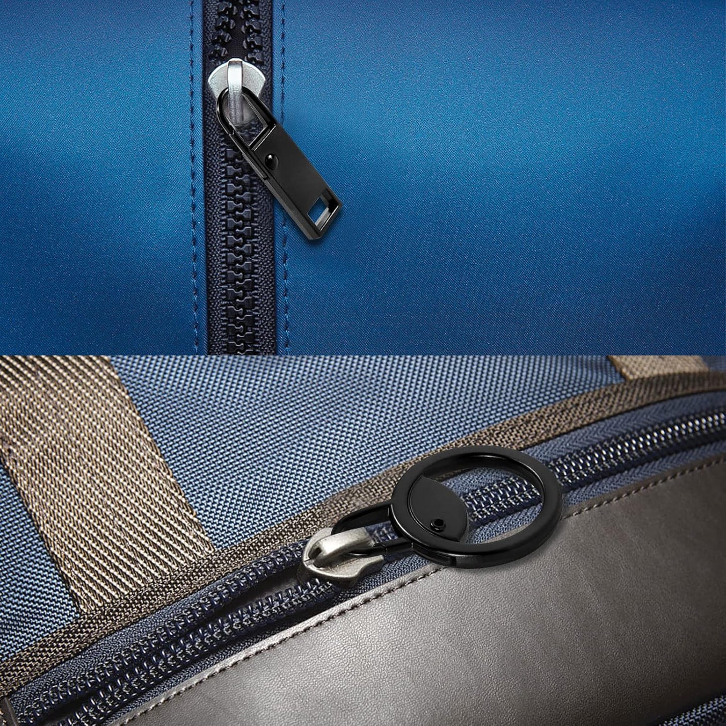 16 PCS Zipper Pull Tab Replacement Metal Handle Fixer，Zipper Tag Cord Pull Extension for Backpack Jacket Handbag