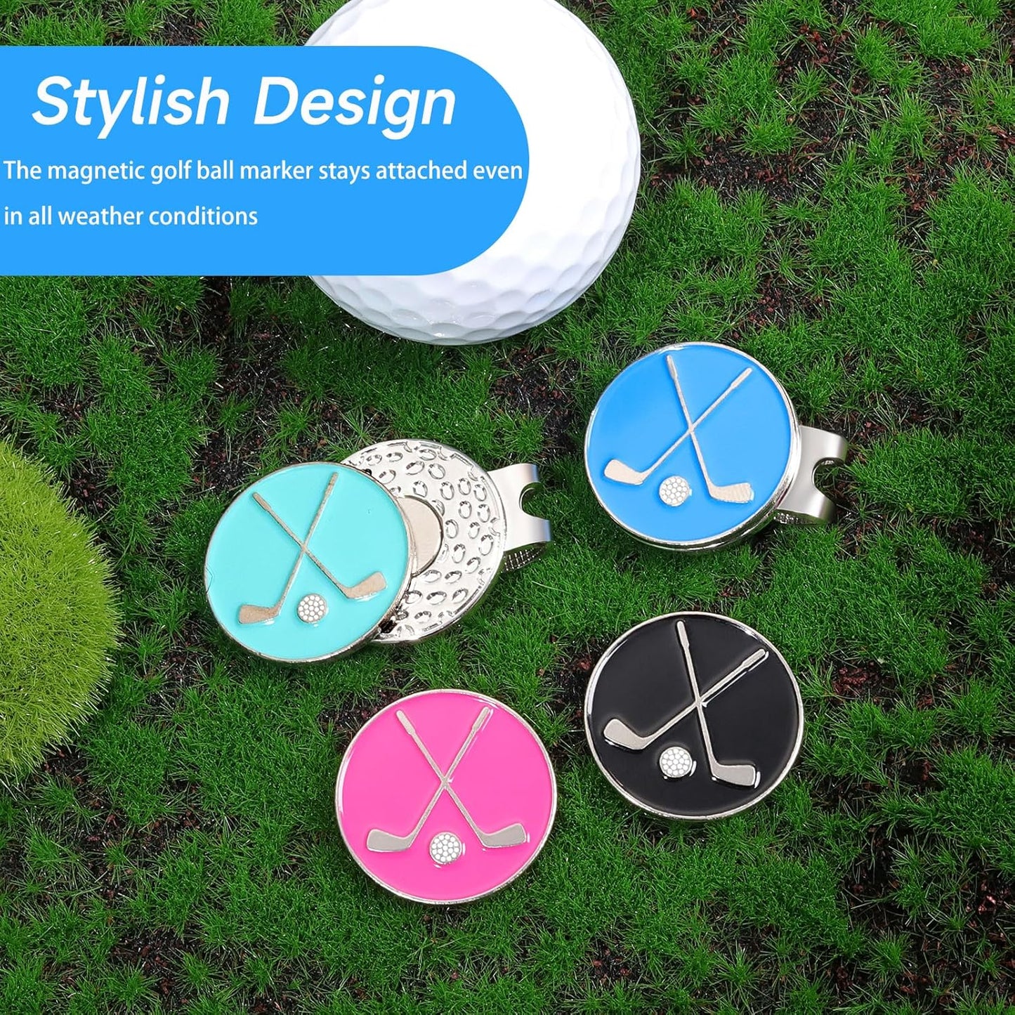 Funny Ball Marker Hat Clip, Magnetic Enamel Golf Ball Markers for Putting Green, Golf Ball Marker with Magnetic Hat Clip, Unique Gift for Golf Lovers