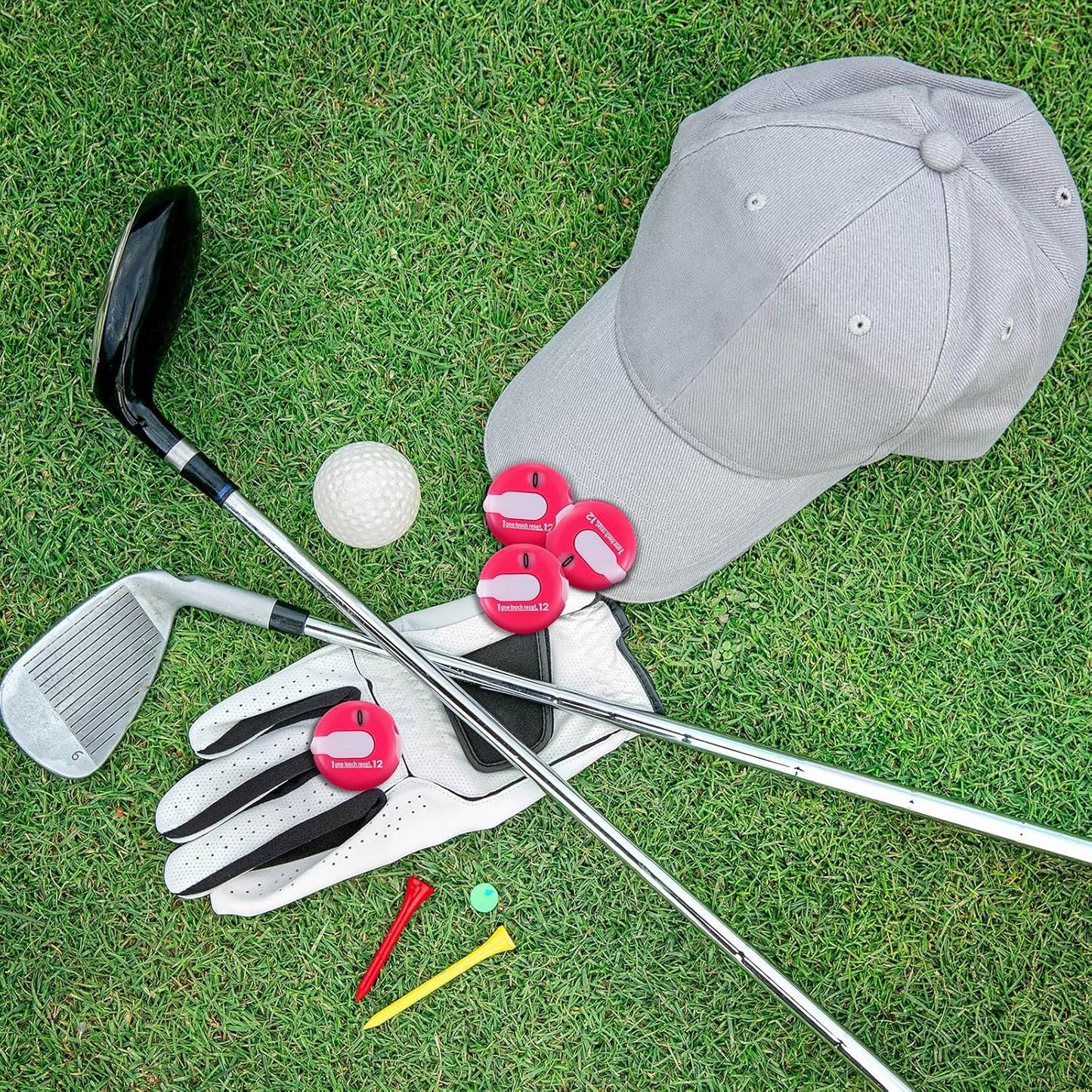 Frienda Golf Score Counter Mini Golf Stroke Counter with One Touch Reset and Simple Attachment to Scorekeeper Glove in