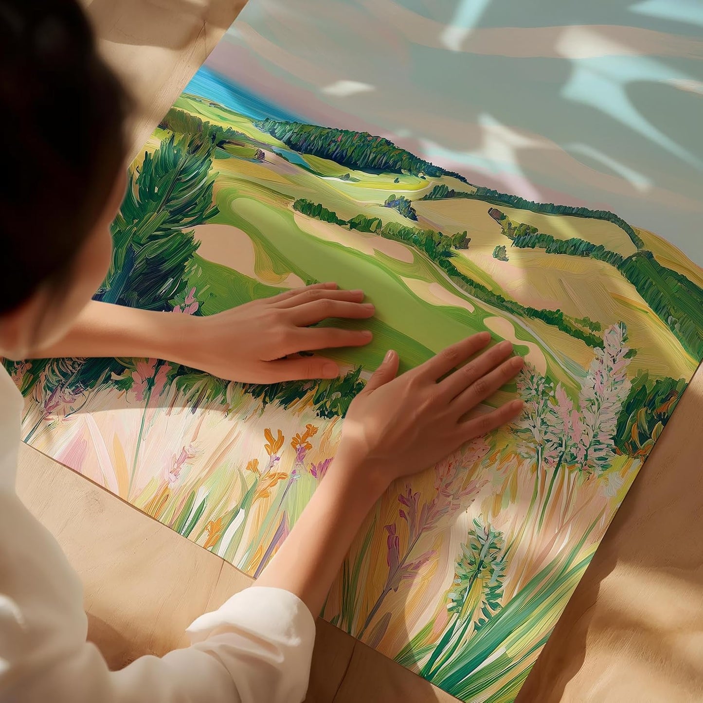 Golf Course Floral Pastel Art Print Posters - Premium Giclee Fine Art Prints - Golf Course Home Decor Posters, Golfer Art Prints for Home and Office Decor - Vintage Aesthetic, Ready to Frame