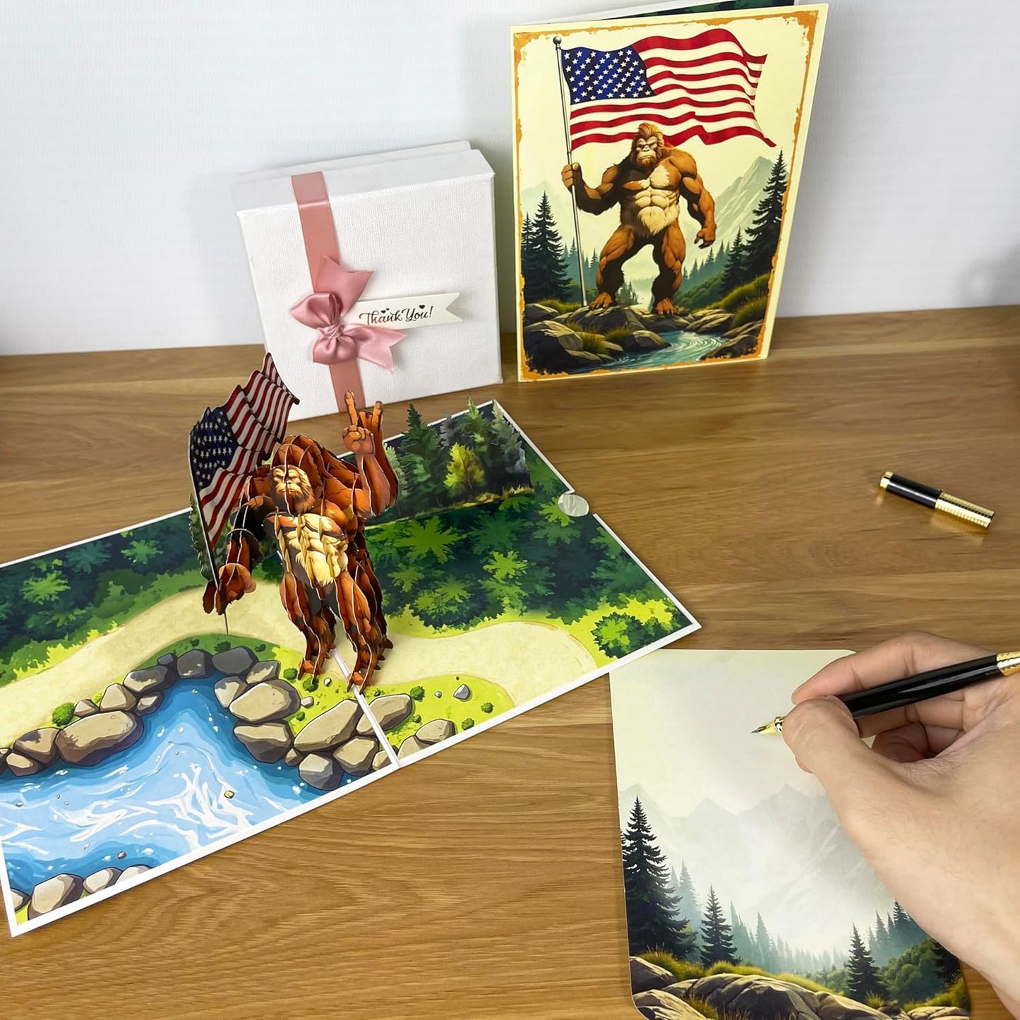 3D Bigfoot Popup Card - Handmade Sasquatch Paper Art for Birthday, Anniversary, Christmas, Father’s Day - Unique Gift for Him, Her, Dad, Son, Husband, Wife, Bigfoot Lover