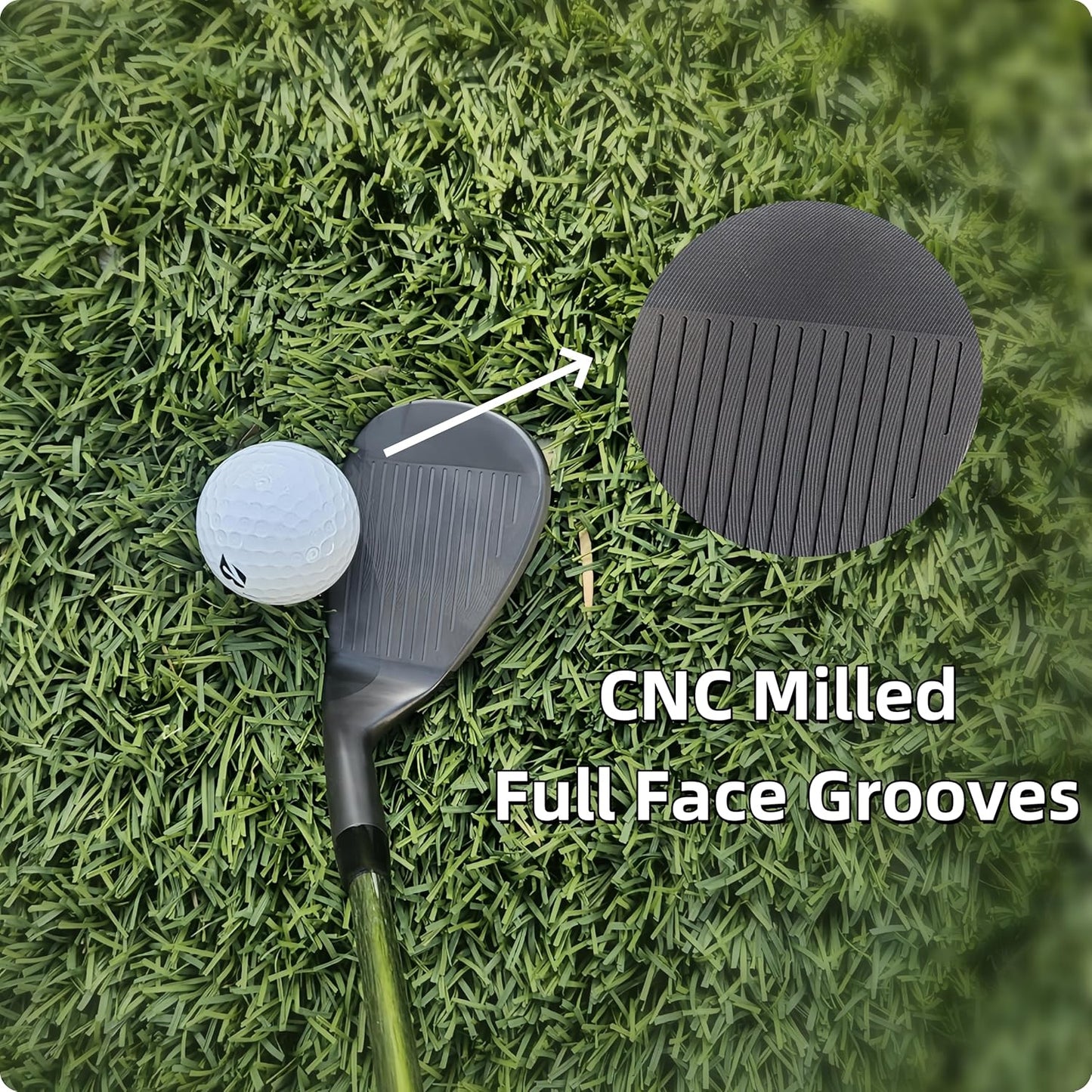 Golf Wedge - Premium Golf Wedge Set or Individual 50/52/54/56/58/60 - CNC Milled Face for More Spin - Golf Gap Wedge Sand Wedge Lob Wedge