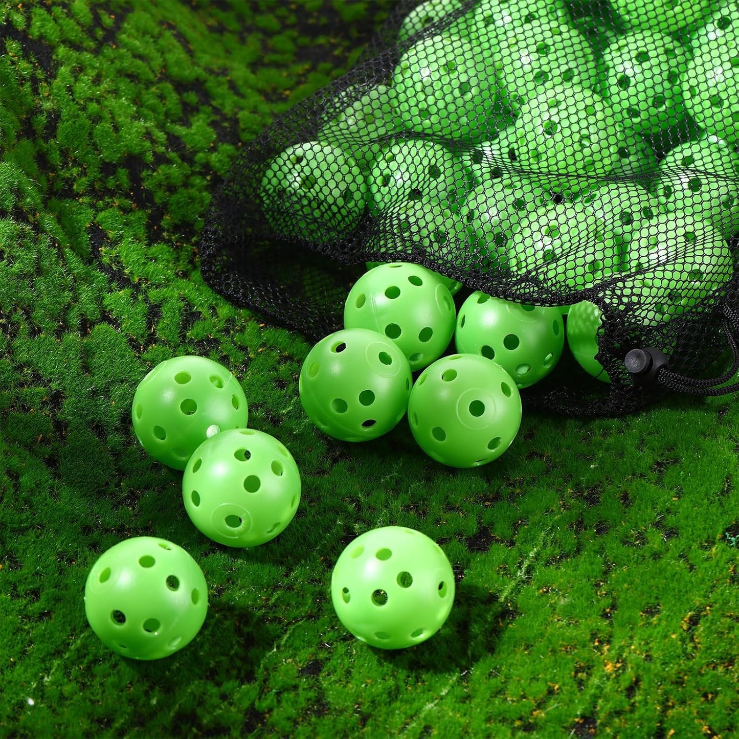 80 Pack Practice Golf Balls Limited Flight 42 mm Golf Training Airflow Hollow Plastic Ball for Women Men Indoor Outdoor Driving Range Swing Practice Home