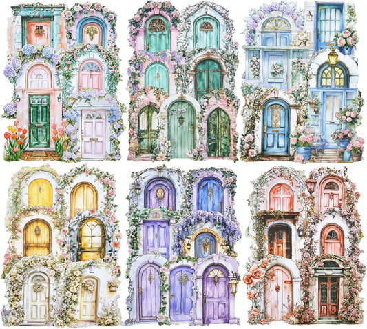 Pop-up Door Cardstock Sticker Set, 60PCS Fantasy Portal Stickers for Scrapbooking, Journaling, DIY Crafts and Planner Decoration