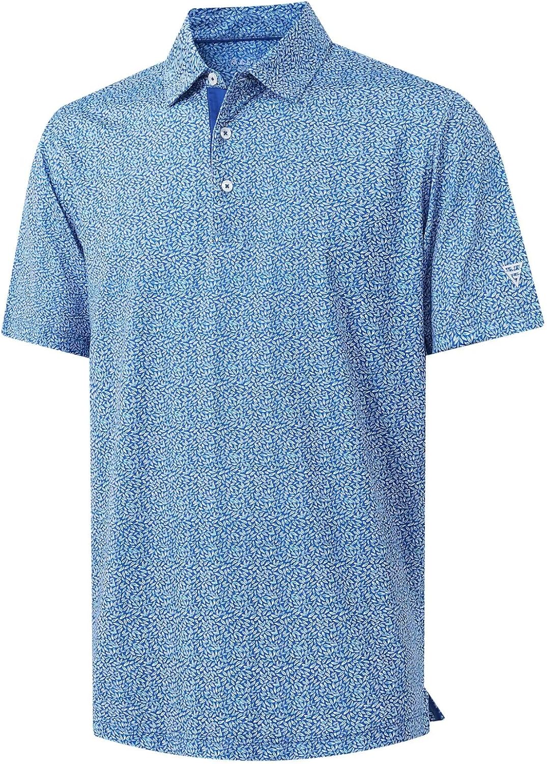 M MAELREG Mens Golf Shirt Short Sleeve Dry Fit Print Moisture Wicking Performance Patterns Collared Polo Shirt