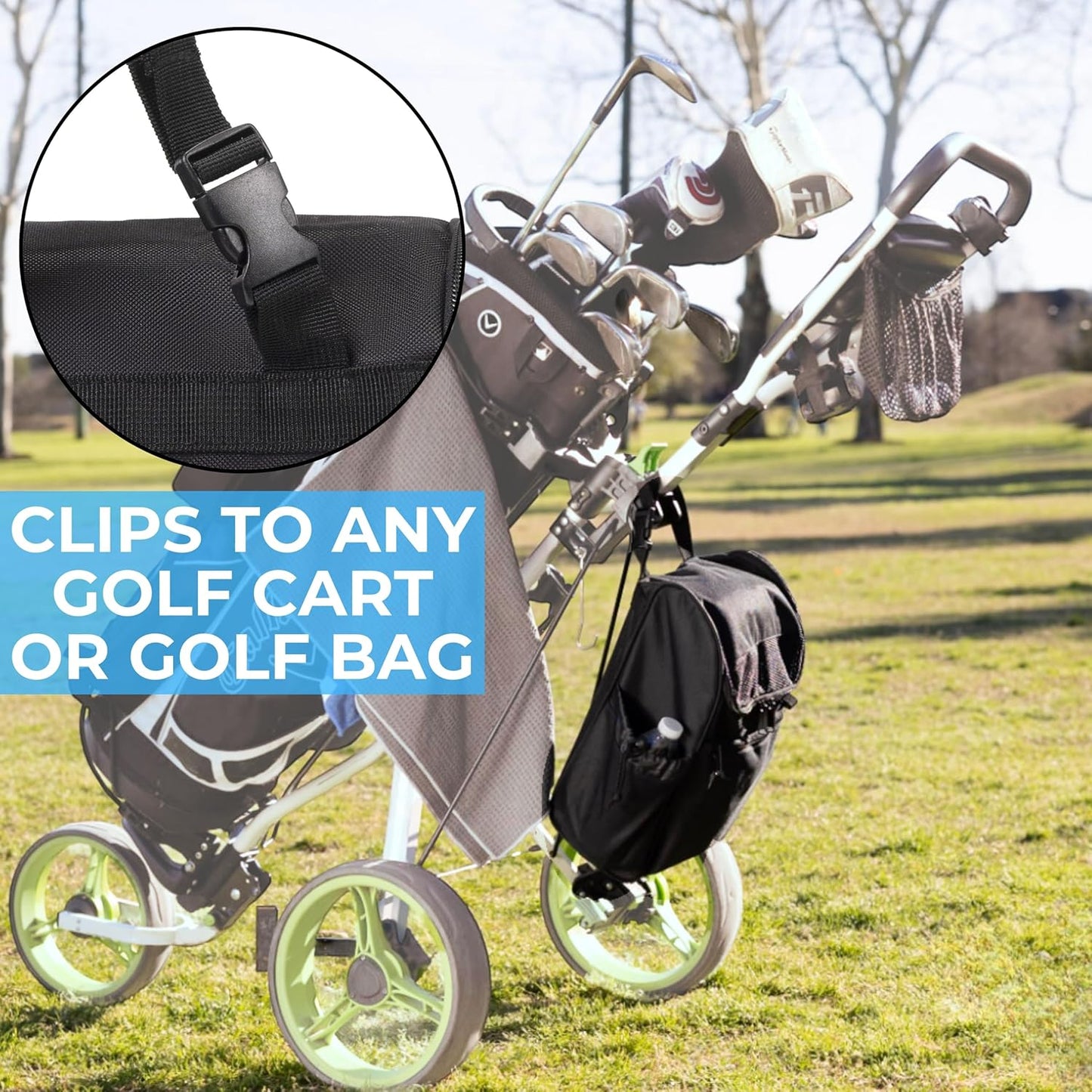 Athletico Elite Edition Golf Shoe Bag - Zippered Shoe Carrier Bags With Ventilation & Outside Pocket for Socks, Tees, etc. (Black)