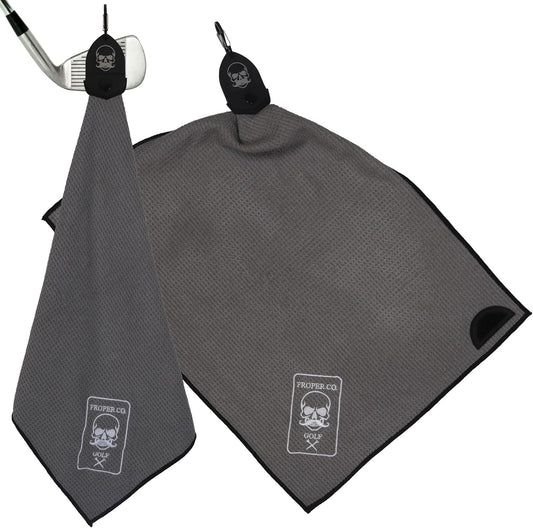 Magnetic Golf Towel (Grey) Microfiber Golf Towel | Ultra Absorbant Waffle Pattern | Extra Strong Magnet for Golf Cart or Clubs