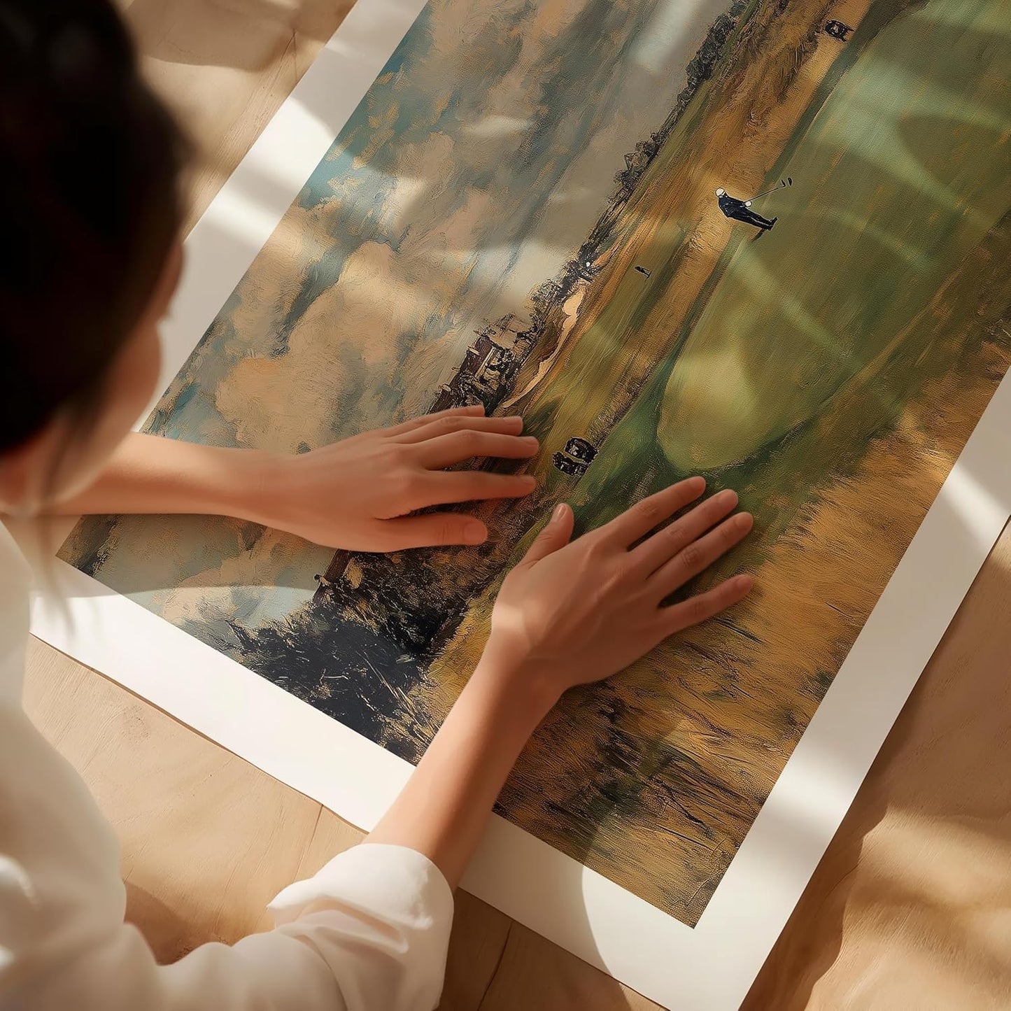 Vintage Golf Course Premium Giclee Fine Art Prints - Antique Style Golf Course Painting Posters, Golf Wall Art, Aesthetic Golfing Poster for Home Office Decor, Ready to Frame