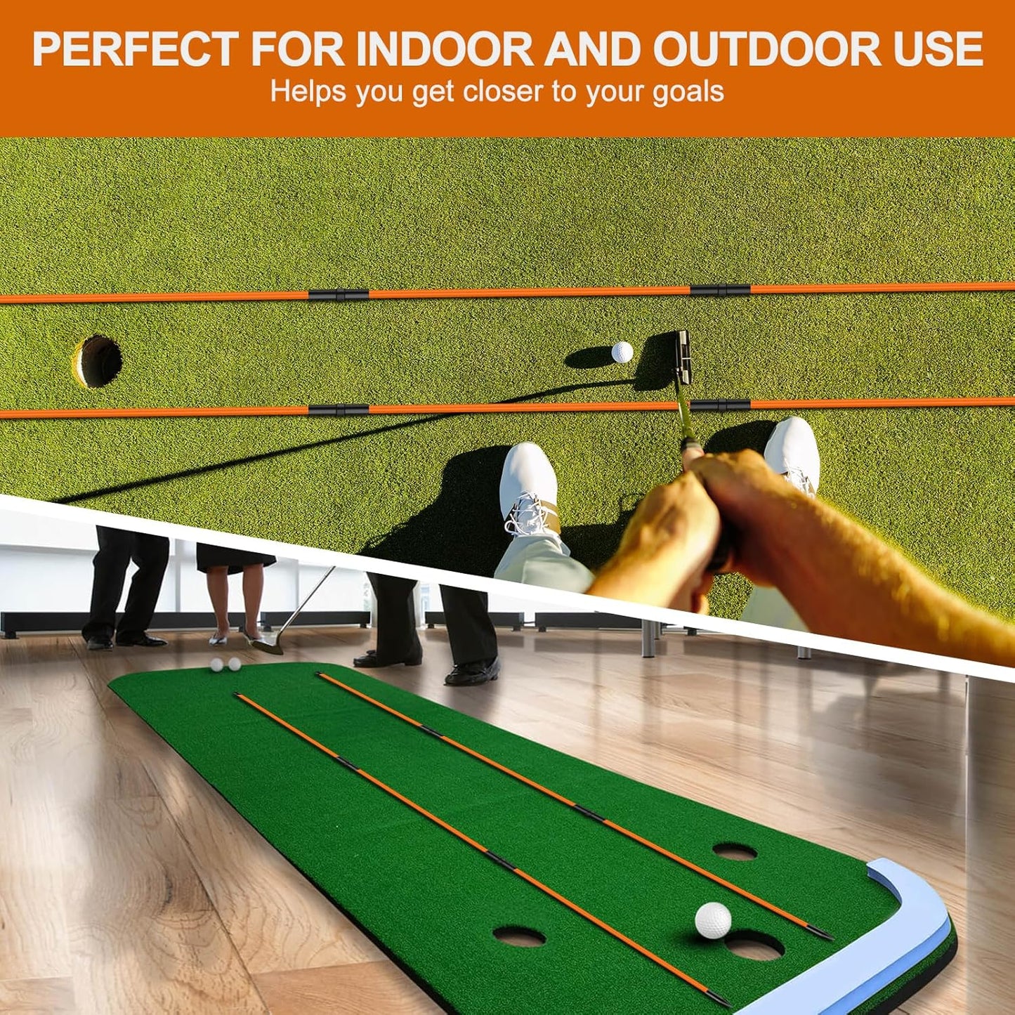 Golf Alignment Sticks 2 Pack,Golf Alignment Rods Upgraded 48" Collapsible Golf Practice Sticks Golf Training Aid for Aiming,Putting,Golf Training Sticks with Clear Tube Case