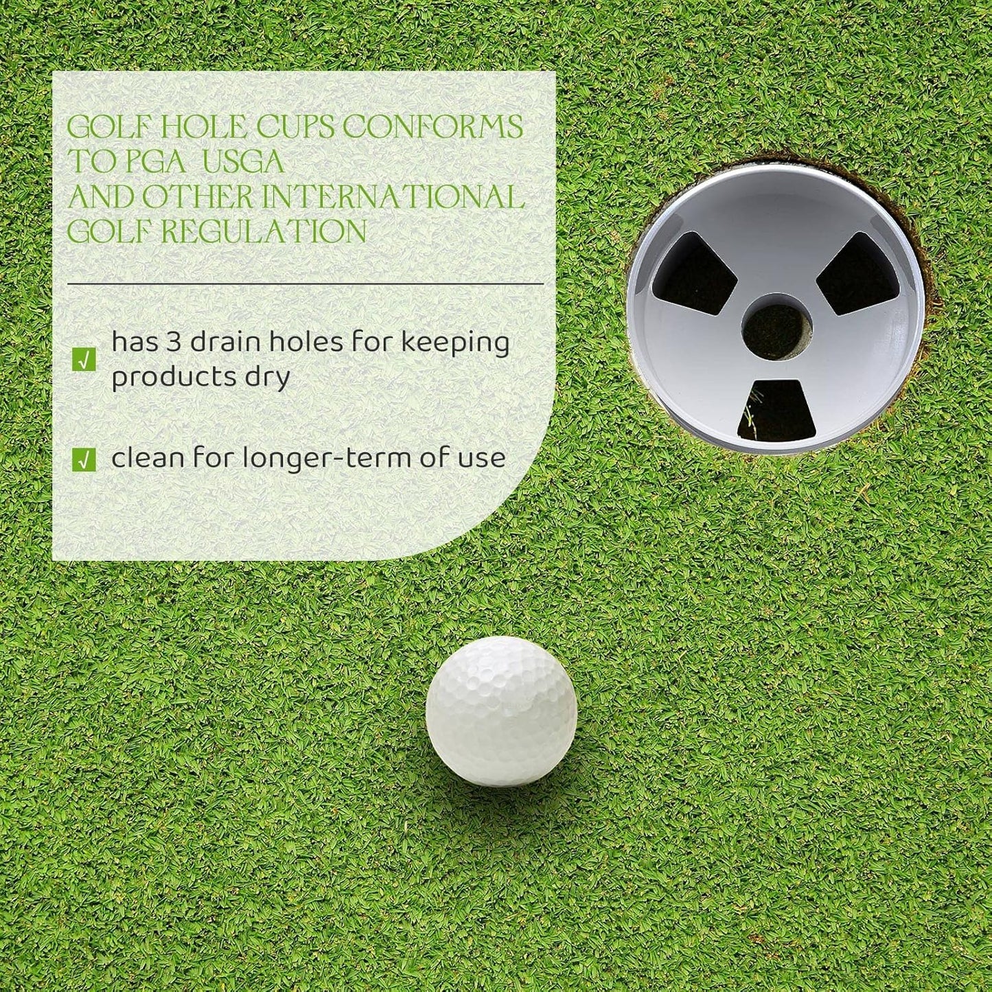 Leitee Golf Hole Cup Practice Putting Green Hole ABS Plastic Golf Putting Cup for Outdoor Backyard