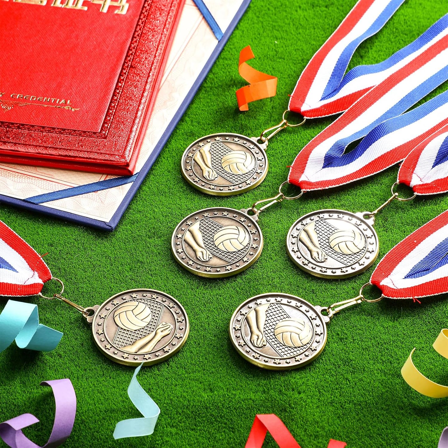 Remuuly 30 Pcs Gold Medals Bulk 2'' Basketball Soccer Baseball Volleyball Football Lacrosse Kickball Cheer Bowling Trophy Medals for Awards for Sports Participation Winner Gift