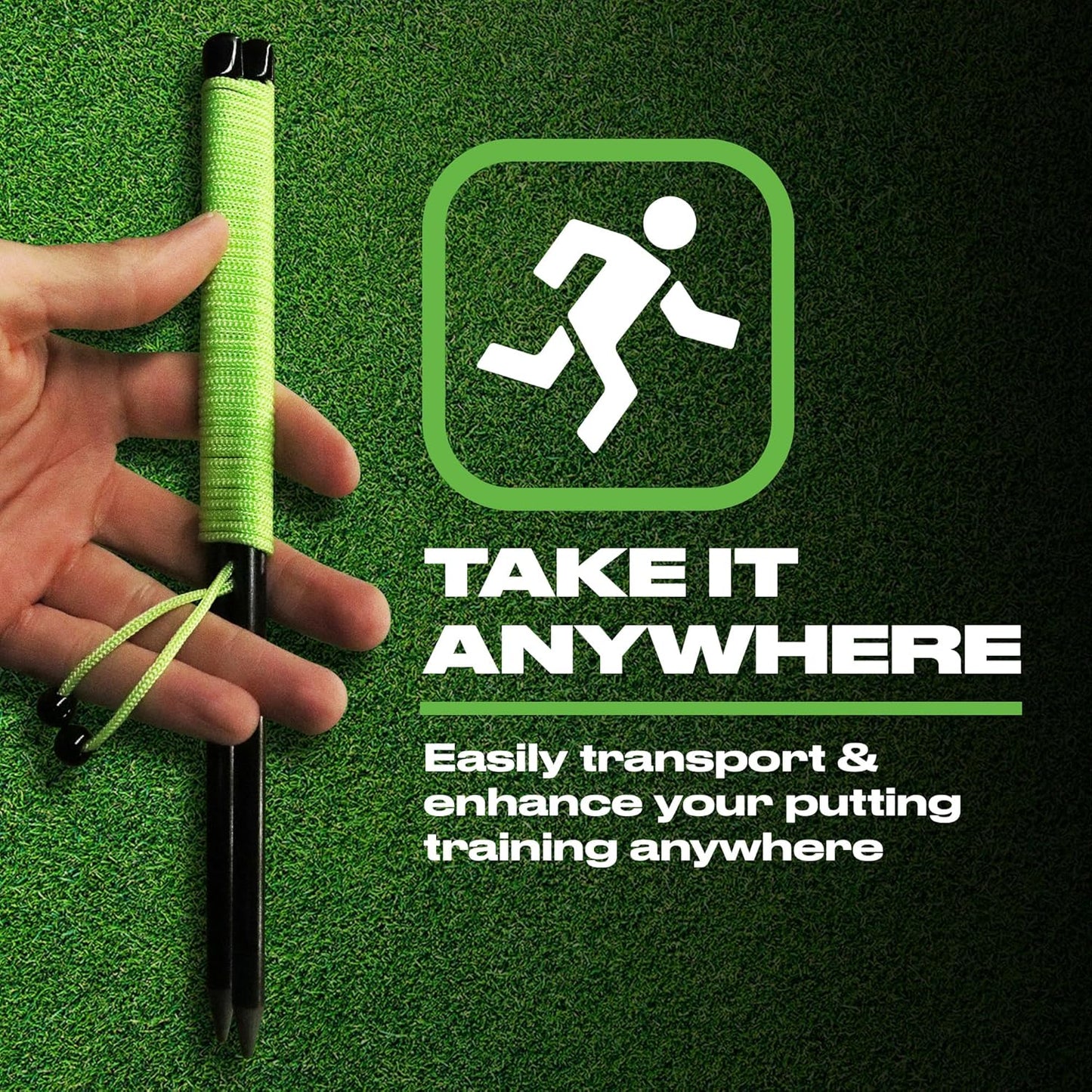 Triple Bead Golf Alignment String Line, Putting Aid for Indoor & Outdoor, Golf Putting Trainer, Putting String Line for Golf, Golf Putting Training Aid for Precision, Putting Alignment String