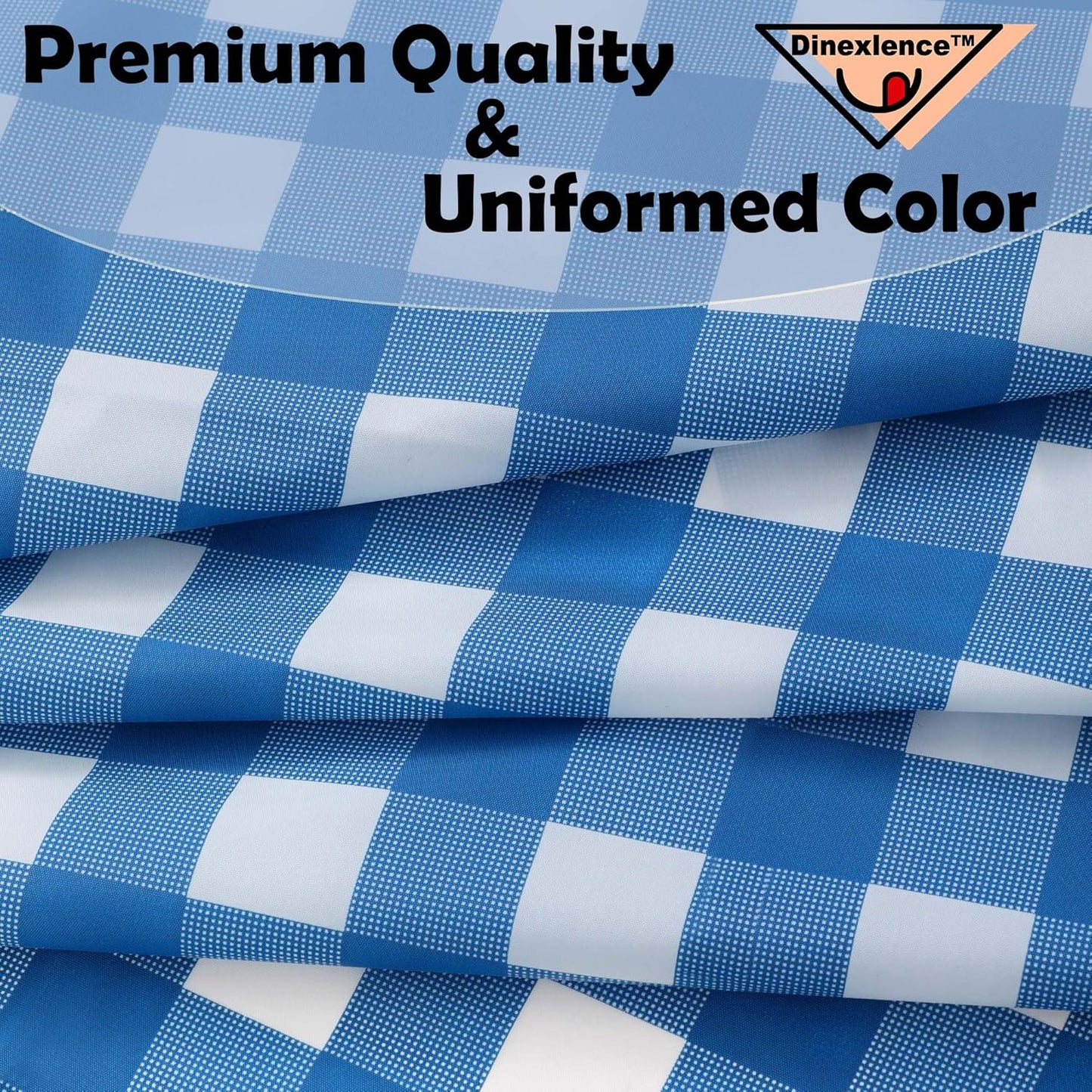 2 Pack Blue Gingham Checkered Premium Plastic Tablecloth Rectangle 54 x 108 Inches Reusable Ocean Blue Buffalo Plaid Decorative Table Cover for Dining, Wedding, Party, Indoor and Outdoor