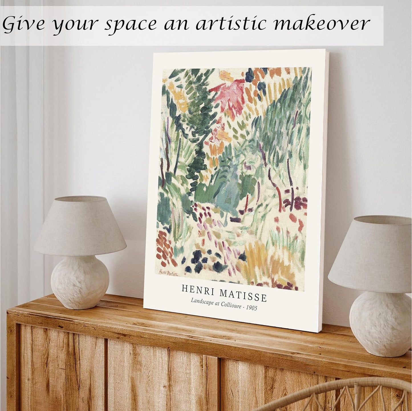 Induslyfe Large Framed Sage Green Vintage Wall Art Canvas Decor Set of 3, Matisse Wall Art Prints Poster Mid Century Modern Art, Aesthetic Floral Botanical wall art, bedroom living room bathroom 18x24