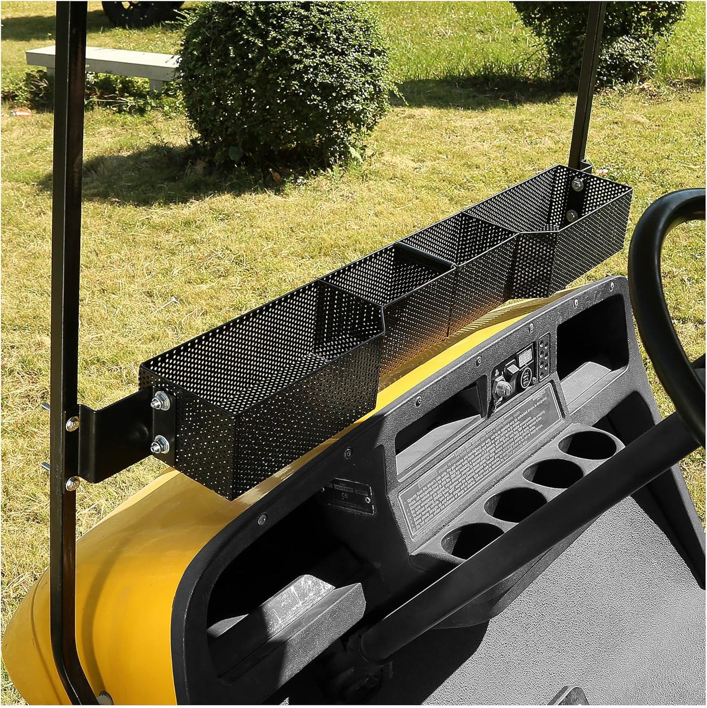 10L0L Golf Cart Front Inner Basket for EZGO TXT & RXV, Dash Storage Box Metal Mesh Tray Organizer