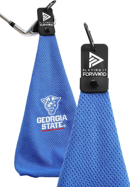 Magnetic Golf Towels for Golf Bags with Clip & Ultra Strong Magnet - Waffle Weave Microfiber Towel for Secure Hold on Bags & Carts - Ideal Club Cleaner & Accessories - Georgia State