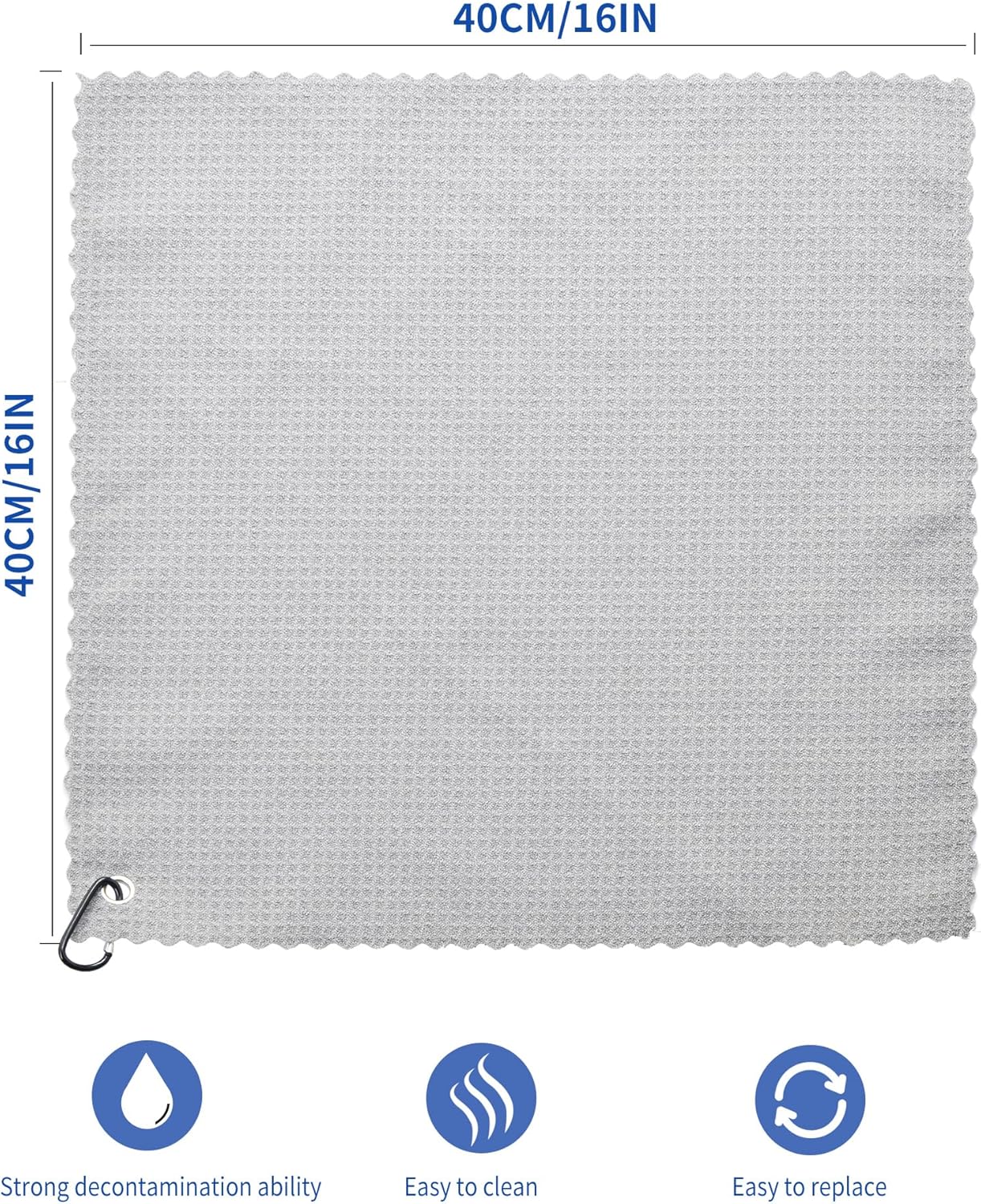 6 Pcs Golf Bag Towels,16" X 16",Microfiber Waffle Pattern for Golf Bags Towel for Men Women,Fishing Essentials Gifts with Carabiner Clip,Dish Cloth,Kitchen Clean Towels