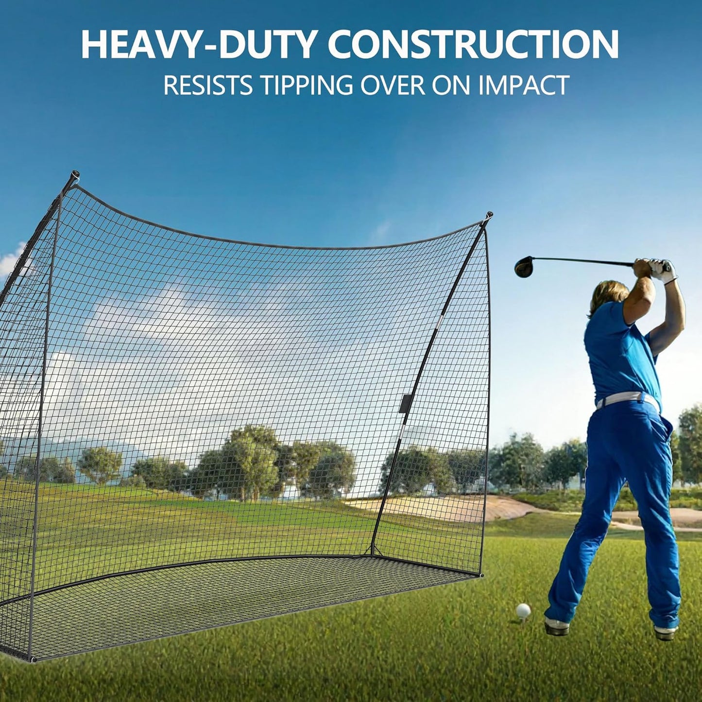 10x7x3 ft Golf Practice Net with Carry Bag, Durable Training Net for Backyard, Indoor, and Outdoor Use