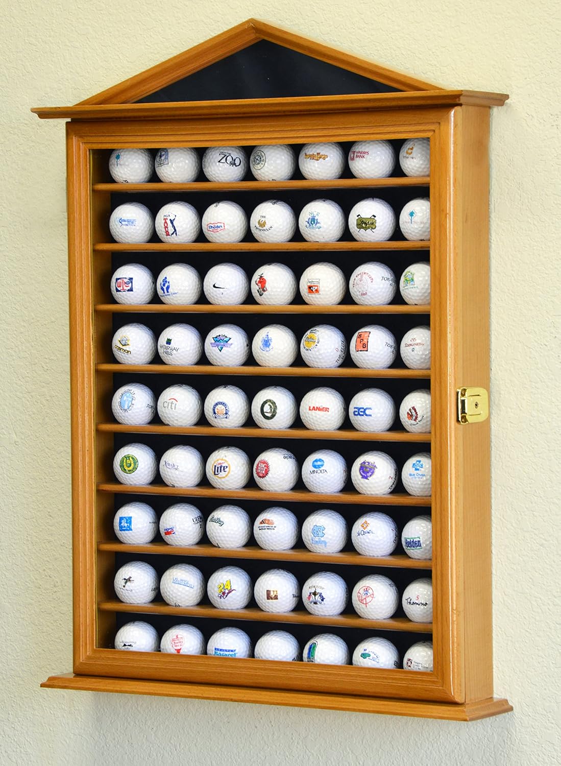 Golf Ball Display Case Holder Cabinet Wall Rack Stand Select Your Size 98% UV Lockable 5 Sizes 4 Colors to Choose