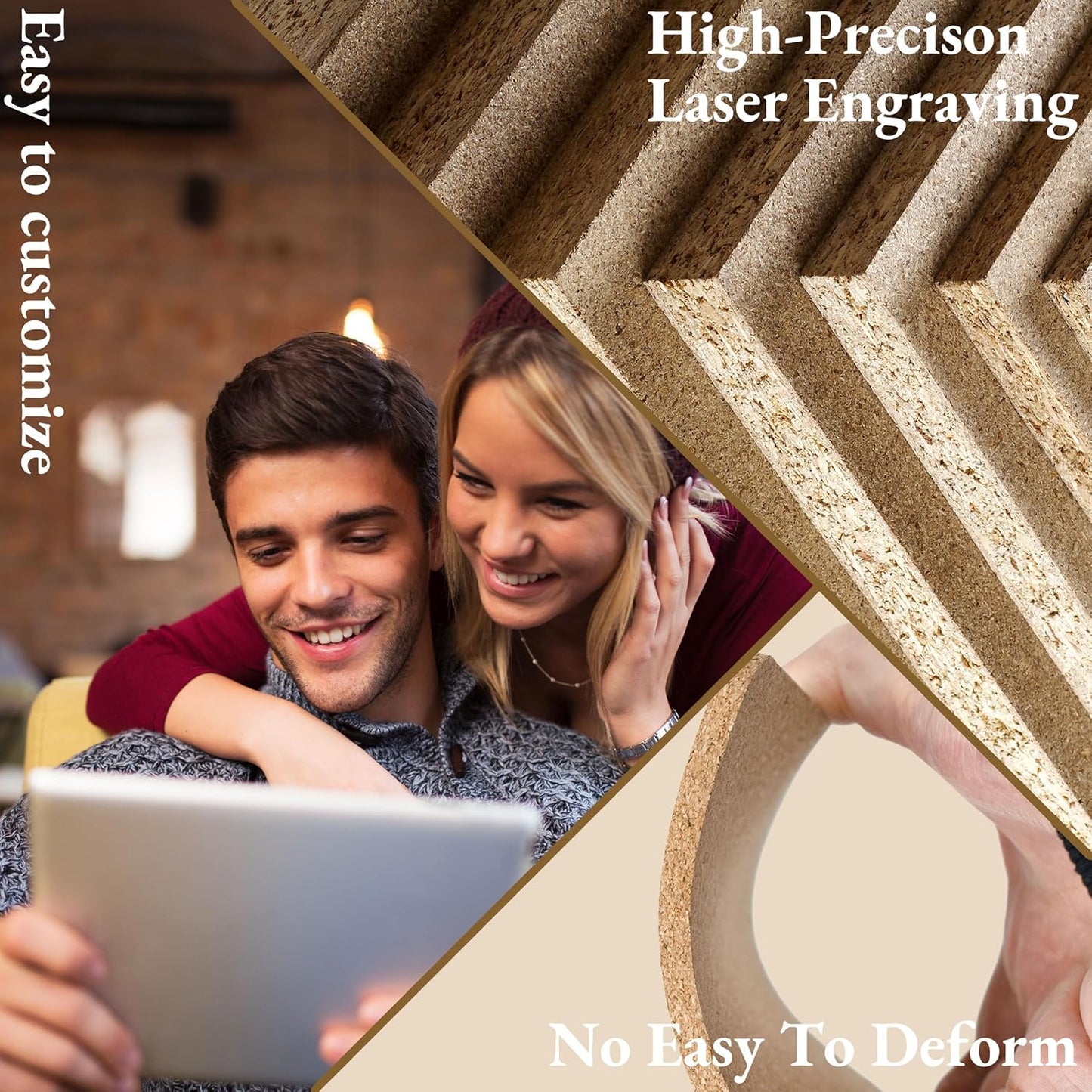 30-100Pcs Personalized Cork Coastersfor Drink, Custom Drink CoasterSet with Lip, Laser Engraved Name Text Logo, Non-Slip, Heat-Resistant, Absorbent Bar Coasters, Wedding Anniversary Housewarming Gift