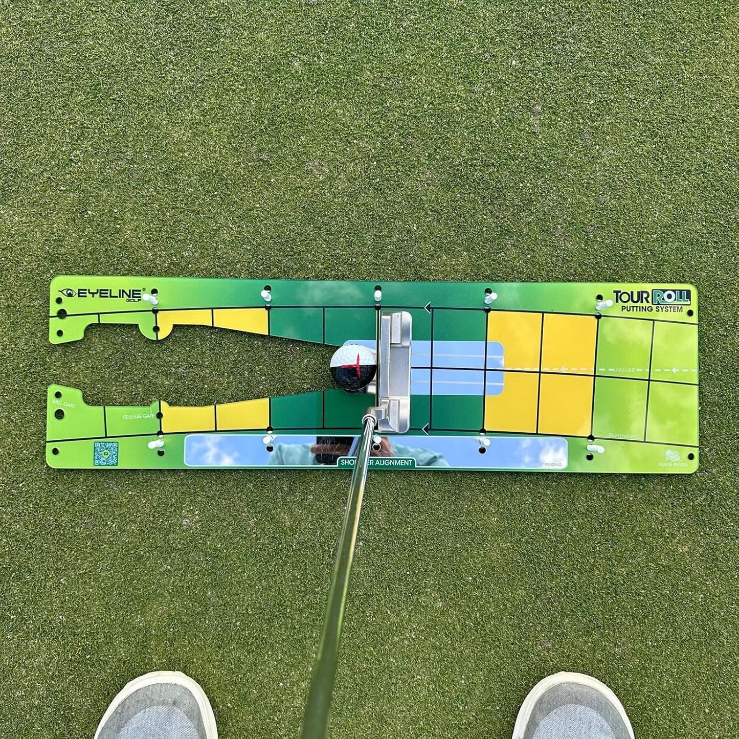 EyeLine Golf Putting Mirror - Alignment Training Aid Used by Top Tour Pros for Consistent Setup, Checks Eyes-Shoulders-Putter Face for Improved Accuracy, Indoor-Outdoor Practice