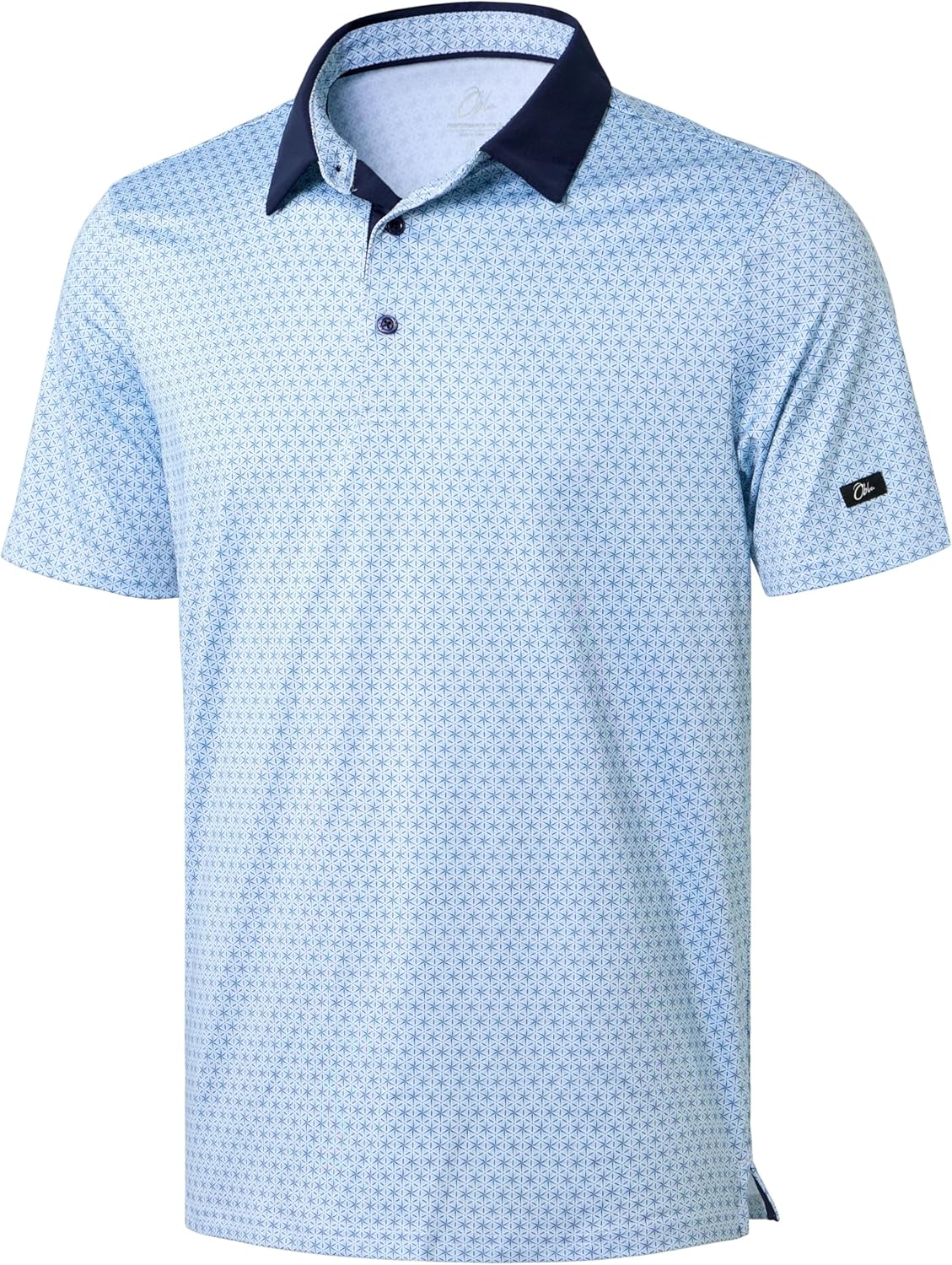 Obla Mens Golf Polo Shirts Short Sleeve Dry Fit Performance Moisture Wicking Casual Print Collared Golf Shirts for Men