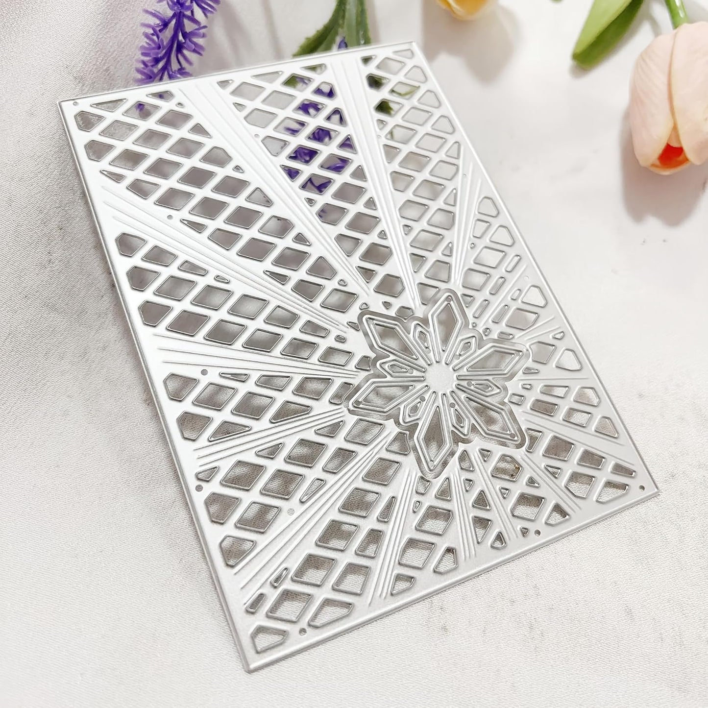 Lapoo Geometric Cutting Die for Scrapbooking - Durable, Cut Stencils for DIY Scrapbook Photo Album Decorative Paper Card, Card Making Supplies (Star Frame 5.5 x 3.9 in)