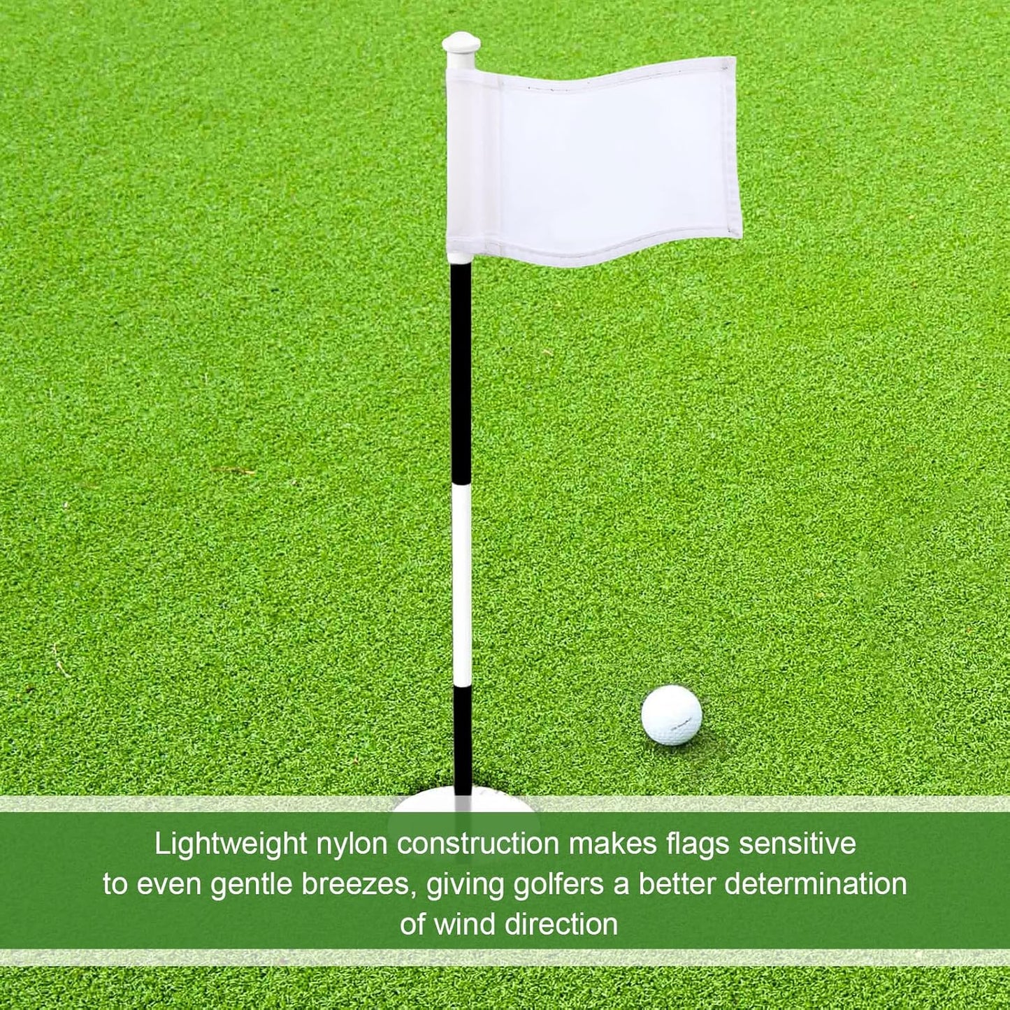 Oudain 6 Pcs Golf Target Flag with Tube Inserted Waterproof Putting Golf Flags 420D Nylon Mini Pin for Yard Indoor Outdoor Backyard Garden Portable, 8 x 6 Inch