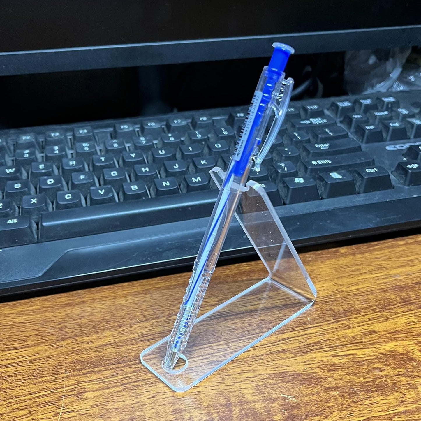 4pcs Single Pen Holder Display Stand for Desk, Clear Pencil Spoon Rack Organizer, Transparent Drying Stands for Makeup Brush, Easel Paintbrush, Eyebrow, Eyeliner for Store Office Home Use, Acrylic