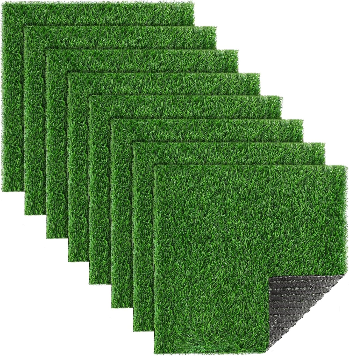 XLX TURF Square Artificial Grass Table Placemats Set of 8, Green Turf Mat Table Centerpiece Decorations for Golf Theme Party Summer Spring Birthday Baby Shower Wedding
