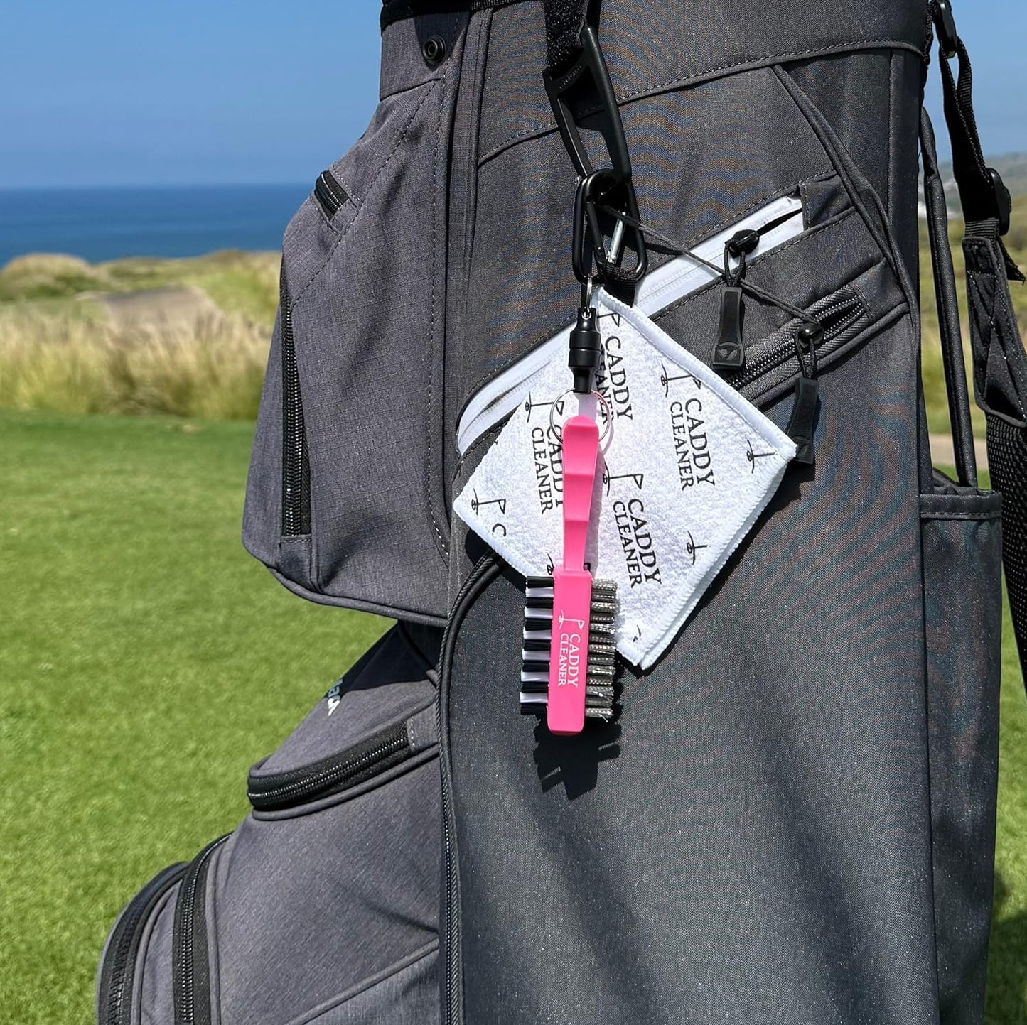 Clean Swing Mini Brush – Golf Club Cleaner with Magnetic Clip, Dual-Sided Brush | Golf Accessories for Men, Best Golf Gift | Caddy Cleaner