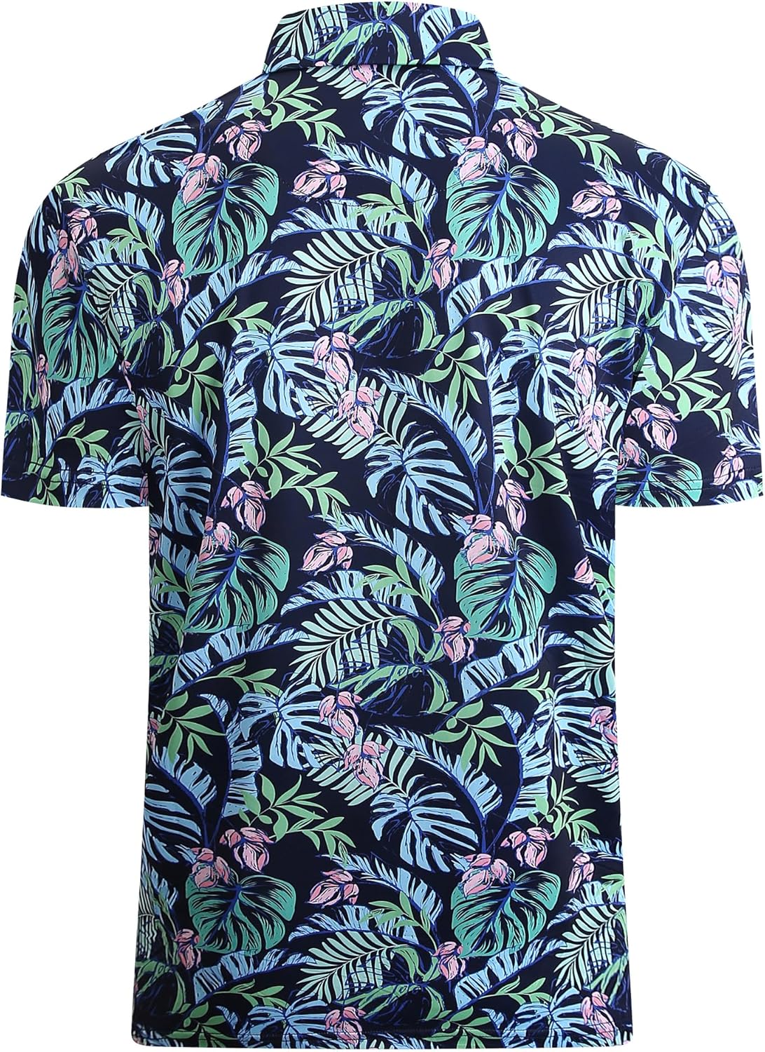 Alex Vando Mens Hawaiian Golf Shirt Moisture Wicking Digital Print Golf Shirts for Men