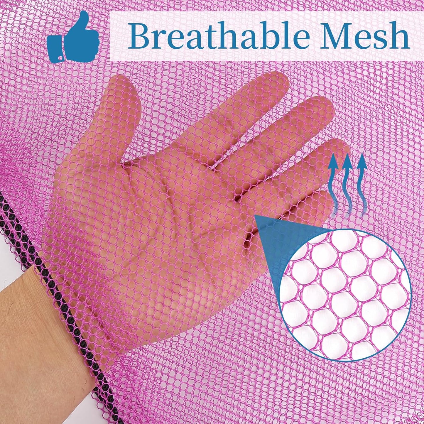 6 Pcs Mesh Bags Drawstring, 14x17 Inch with Lock, Multipurpose Storage Bags for Gym, Balls, Beach, Laundry (Multicolor)