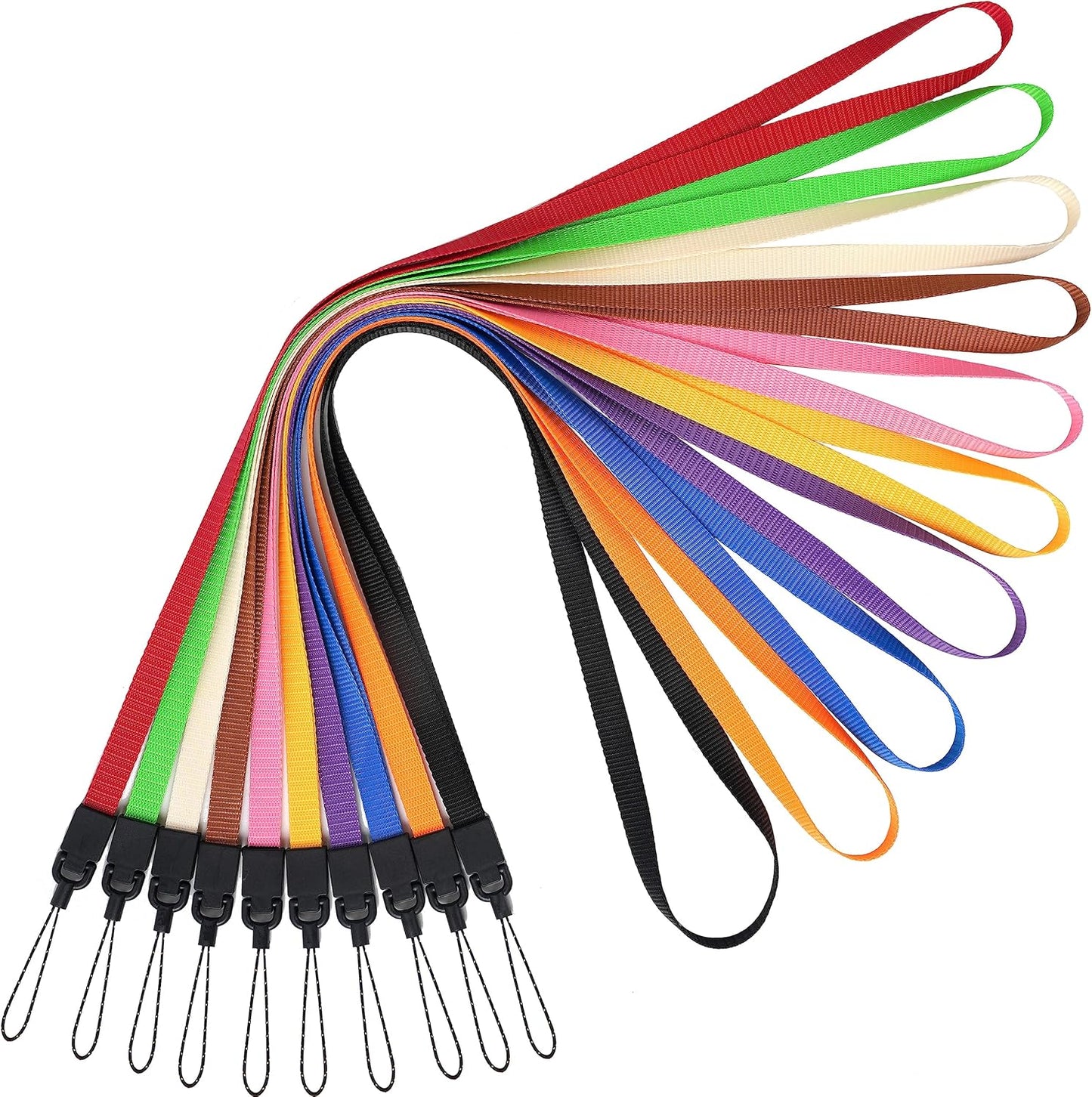 YOUOWO 10 Pack Lanyards 10 Colors Neck Lanyard,For Pen Cellphone Whistles ID Badges Holder Keys Office Name Badges (10 Colors - Combination 1)