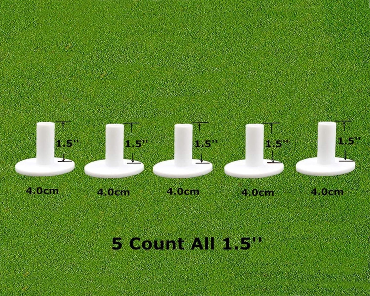 FINGER TEN Golf Rubber Tees Driving Range Value 5 Pack, Mixed Size or 5 Same Size for Practice Mat