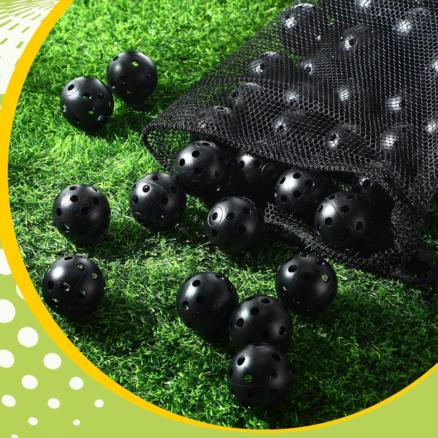 80 Pack Practice Golf Balls Limited Flight 42 mm Golf Training Airflow Hollow Plastic Ball for Women Men Indoor Outdoor Driving Range Swing Practice Home