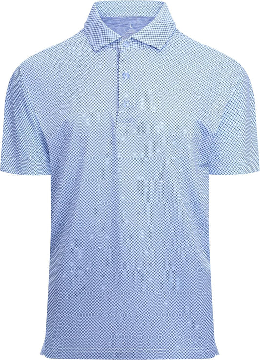 Alex Vando Mens Golf Shirt Moisture Wicking Classic Print Golf Shirts for Men