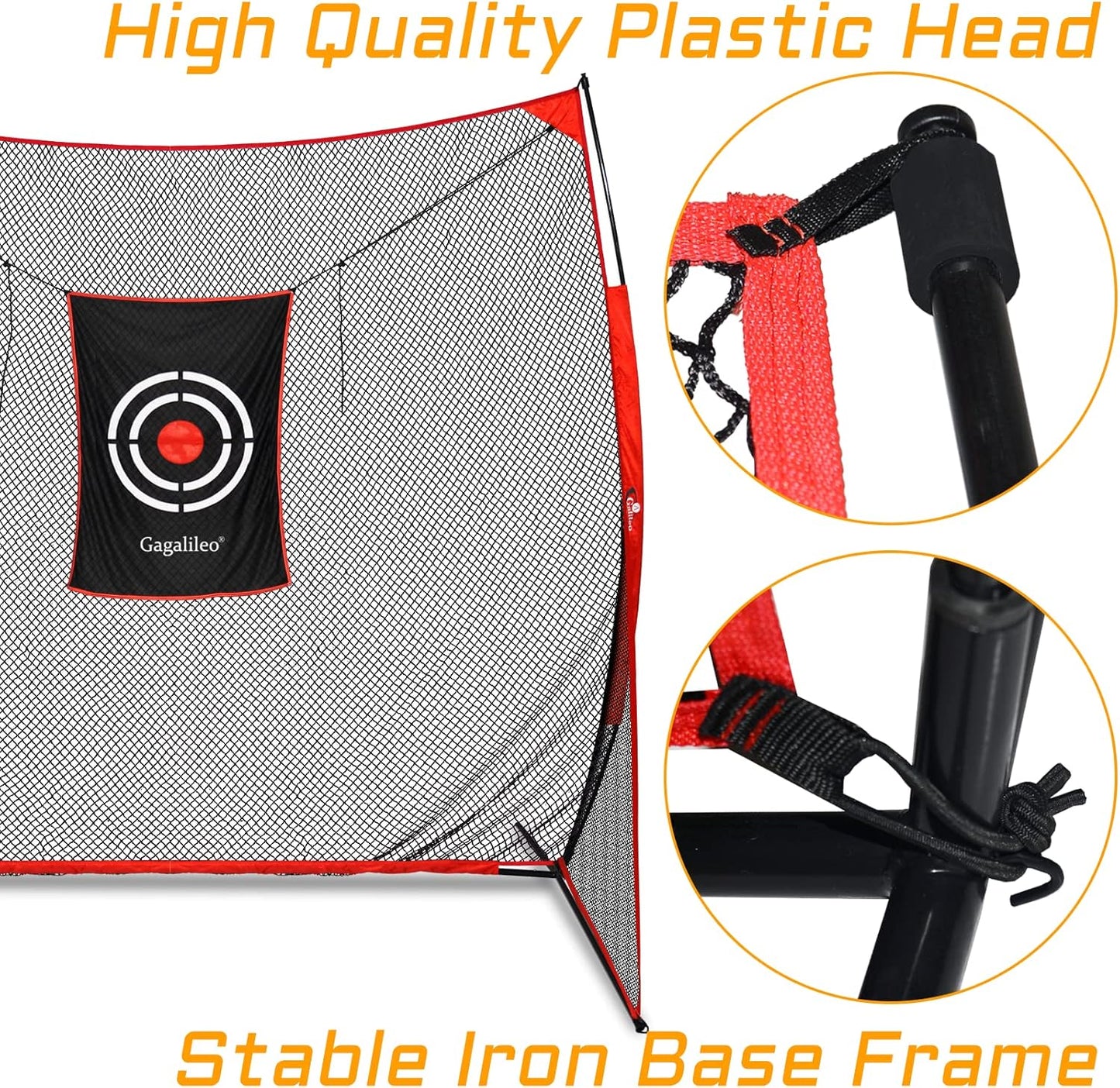 Gagalielo Golf Hitting Net with Target：Professional Heavy Duty Practice Net for Driver Swing Training Backyard Garage