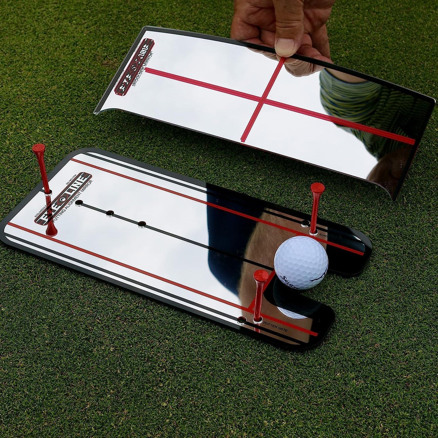 EyeLine Golf Putting Mirror - Alignment Training Aid Used by Top Tour Pros for Consistent Setup, Checks Eyes-Shoulders-Putter Face for Improved Accuracy, Indoor-Outdoor Practice