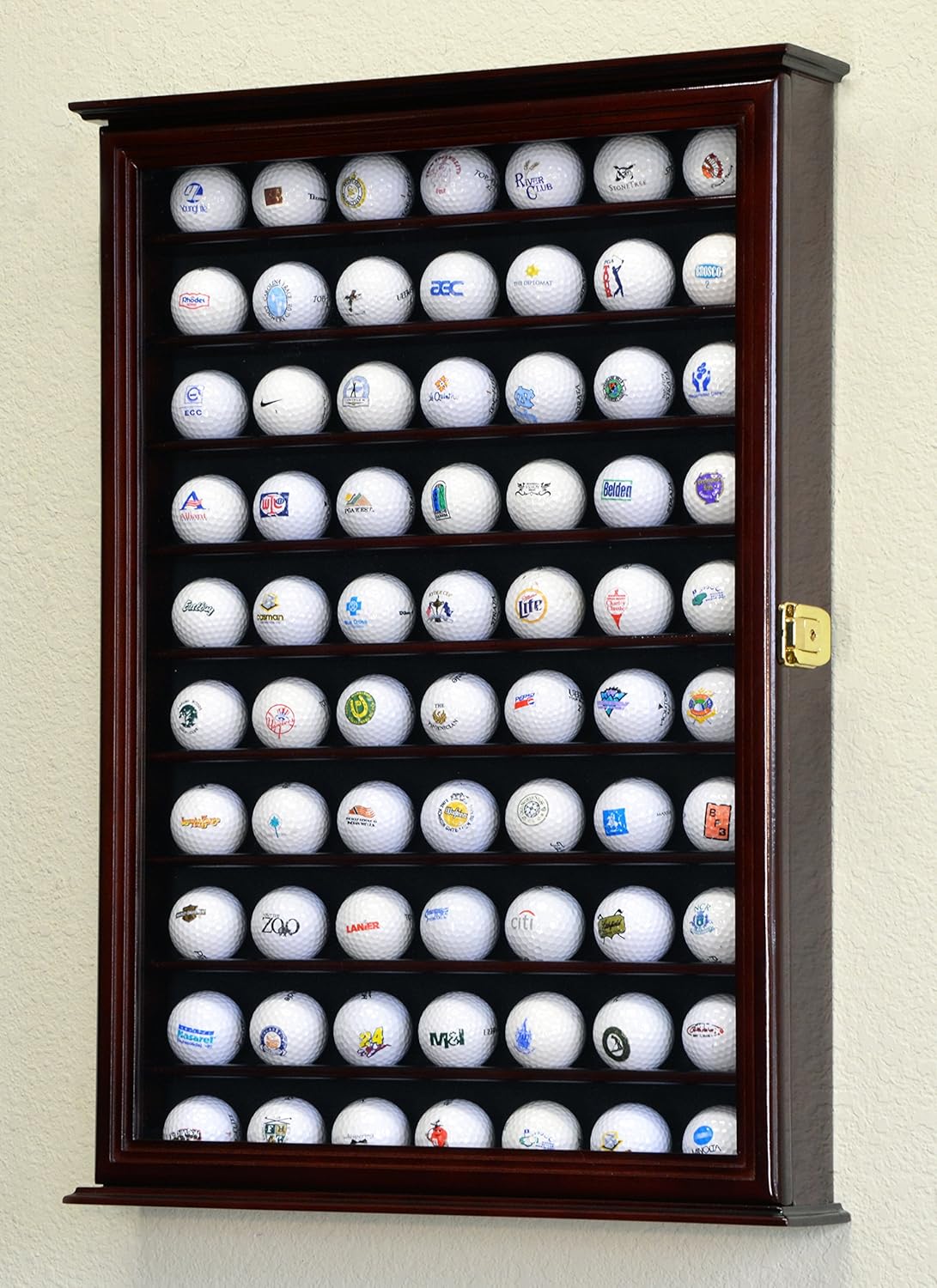 Golf Ball Display Case Holder Cabinet Wall Rack Stand Select Your Size 98% UV Lockable 5 Sizes 4 Colors to Choose