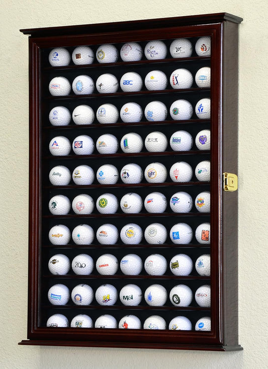 Golf Ball Display Case Holder Cabinet Wall Rack Stand Select Your Size 98% UV Lockable 5 Sizes 4 Colors to Choose