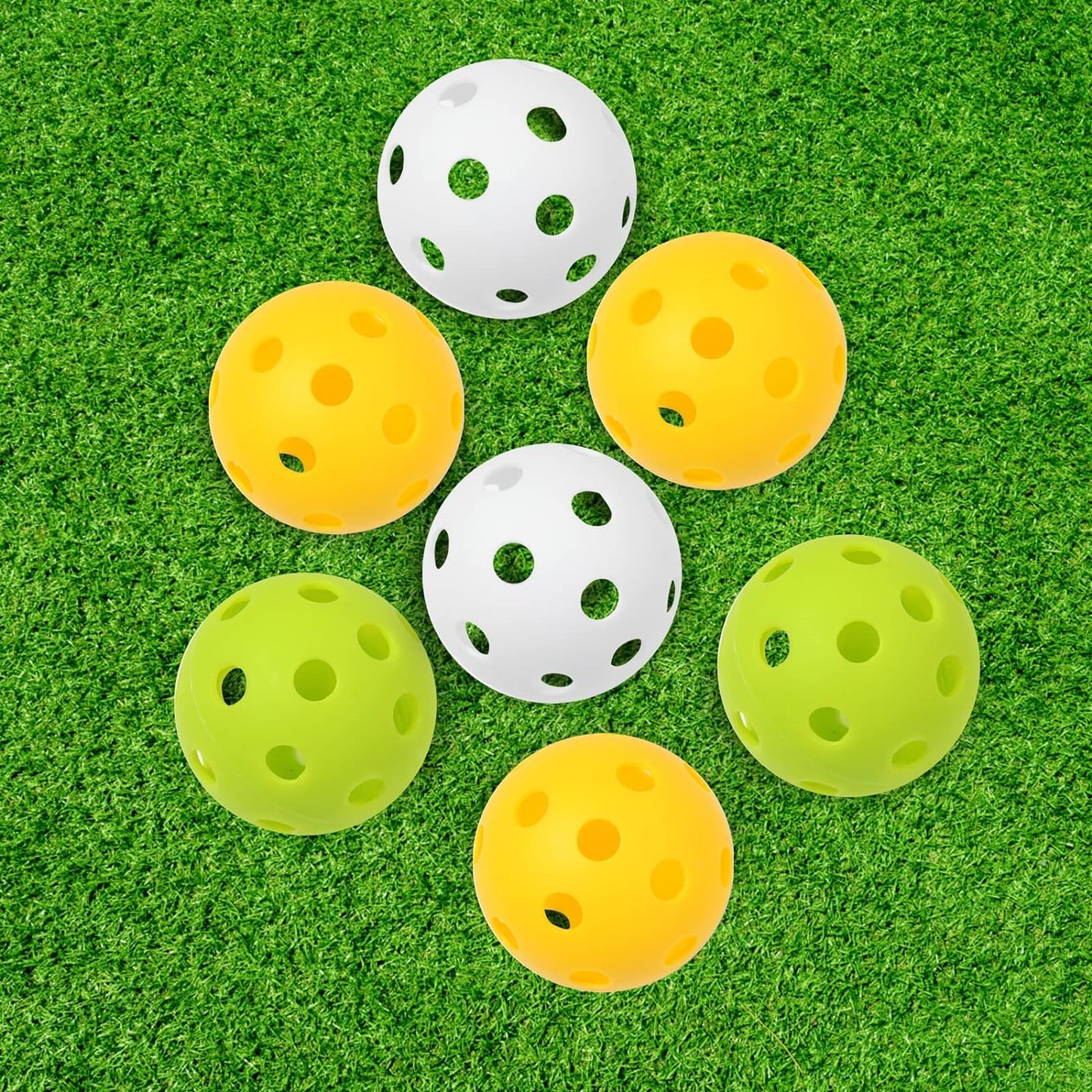 Avesfer 12/20/40 Pack Plastic Golf Balls Soft [Anti-Crack] 42mm Training Golf Balls for Swing Practice Golf Balls for Backyard Limited Flight Airflow Hollow at Home Use Indoor Green