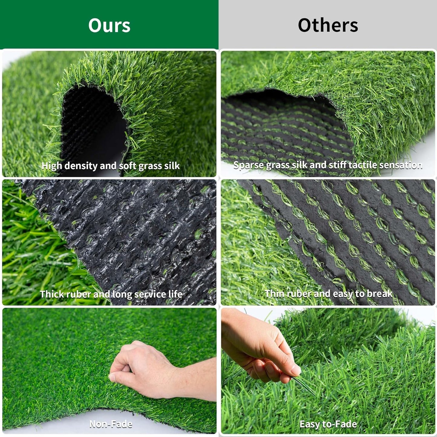Artificial Grass Turf Mat, 4/5 Inch Indoor Outdoor Entrance Mat, Pet-Friendly Decoration, Easy to Clean (72” x 48”)