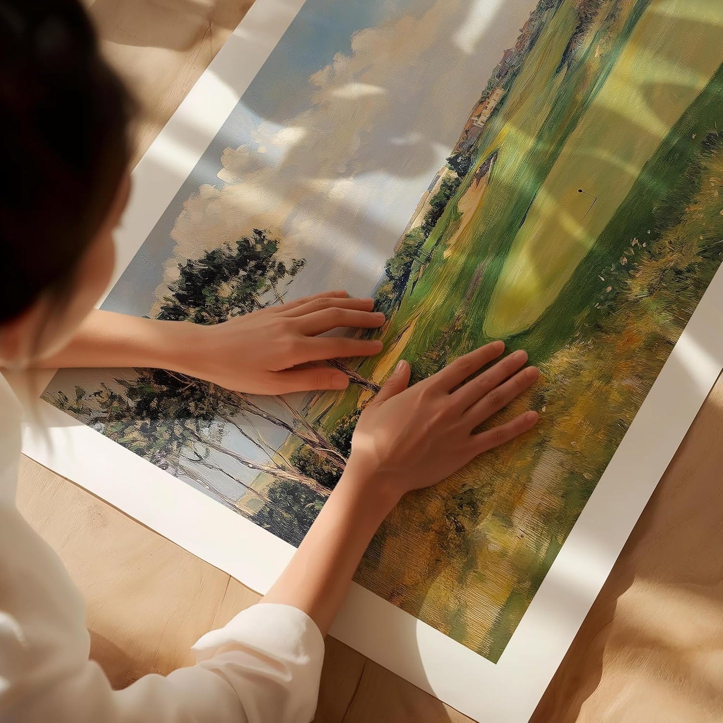 Vintage Golf Course Premium Giclee Fine Art Prints - Antique Style Golf Course Painting Posters, Golf Wall Art, Aesthetic Golfing Poster for Home Office Decor, Ready to Frame