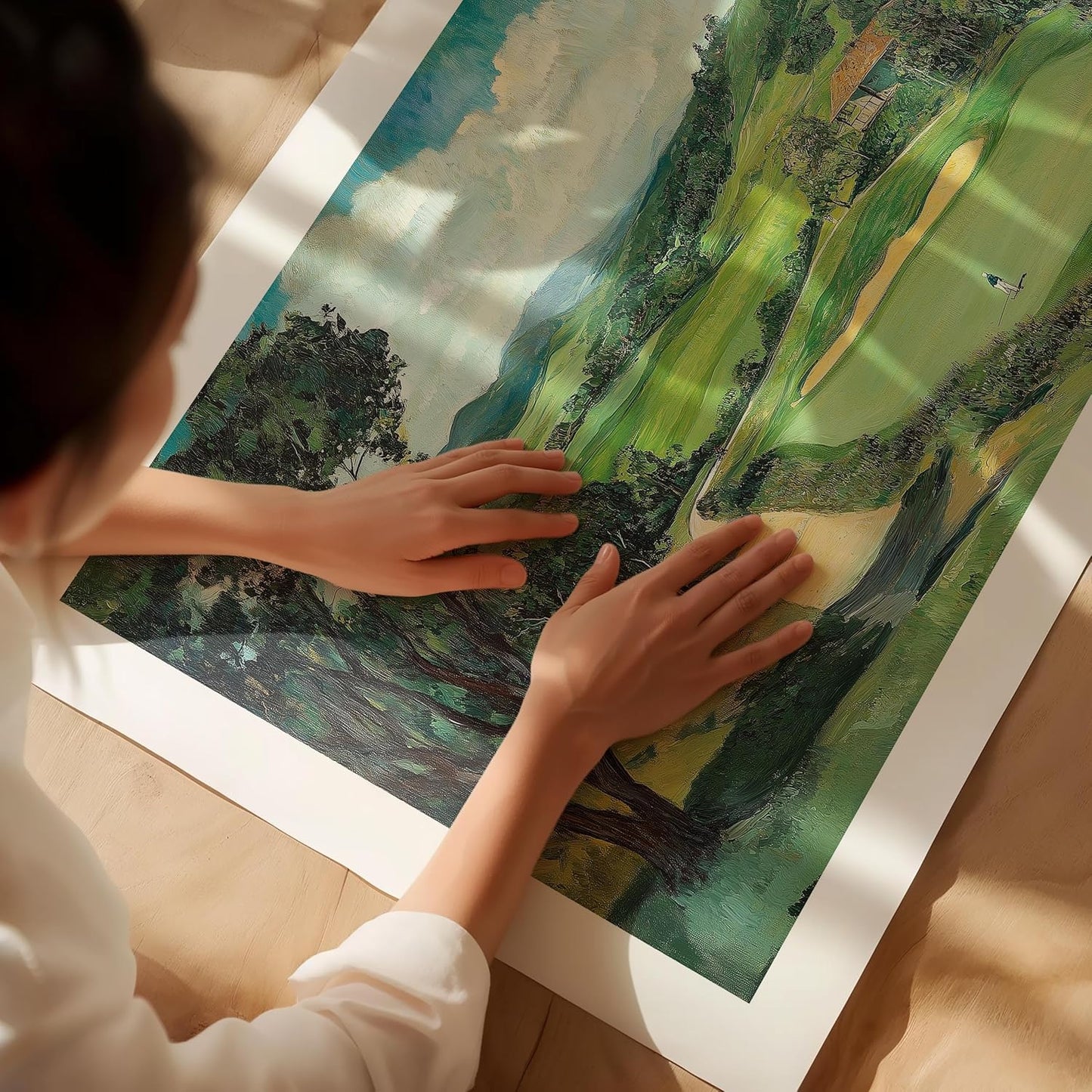 Vintage Golf Course Premium Giclee Fine Art Prints - Antique Style Golf Course Painting Posters, Golf Wall Art, Aesthetic Golfing Poster for Home Office Decor, Ready to Frame