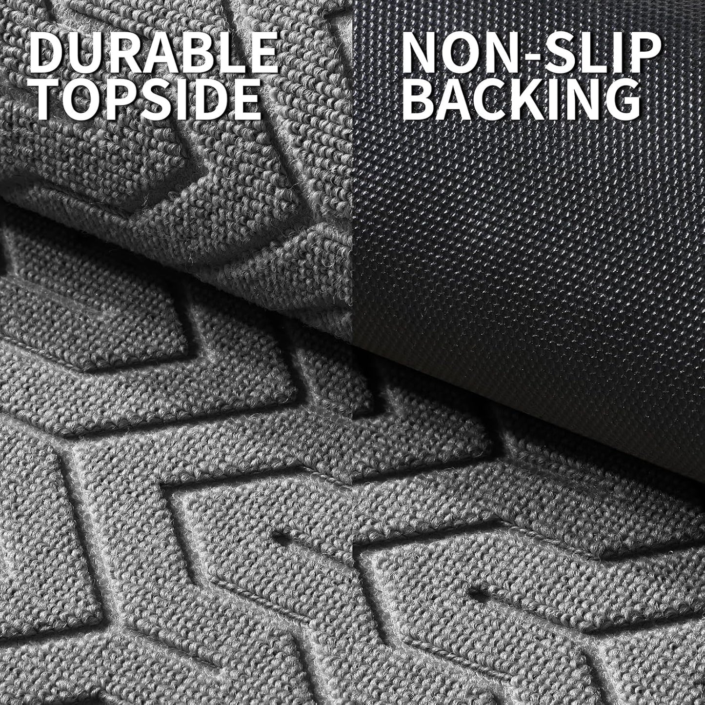 Yimobra Front Door Mat Outside Entrance 29.5x17, Waterproof Heavy Duty Outdoor Mats for Front Door, Non Slip Rubber Entry Mat for Garage Patio Indoor, Grey